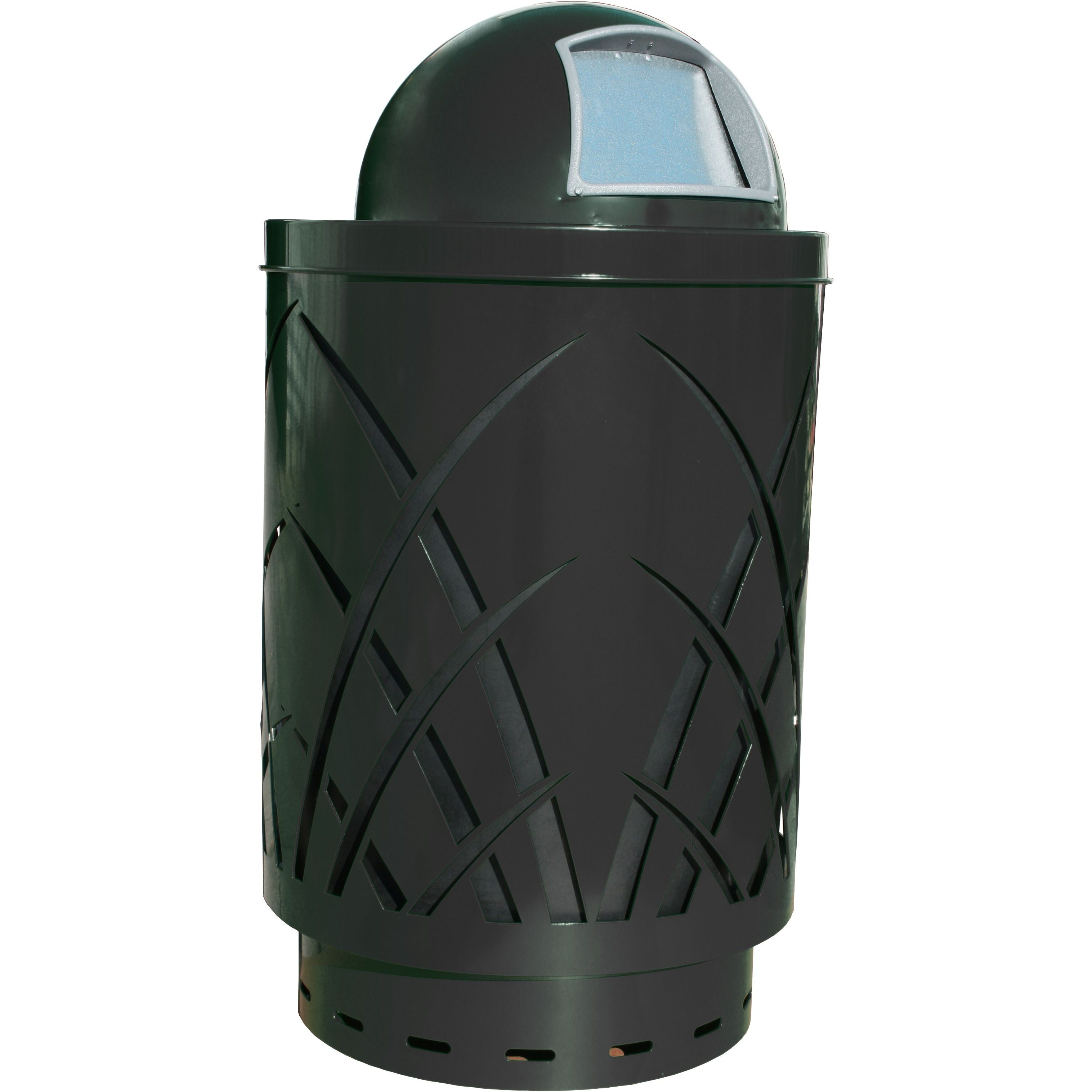 SAW40P-DT-BK-VV Ergode Sawgrass Can - Decorative Waste Receptacle for City Streets, Malls, Parks, and Offices. Lift-off Lid, Durable Galvanneal Steel Construction. Includes Liner, Feet, Lid Attachment, and Anchor Kit.