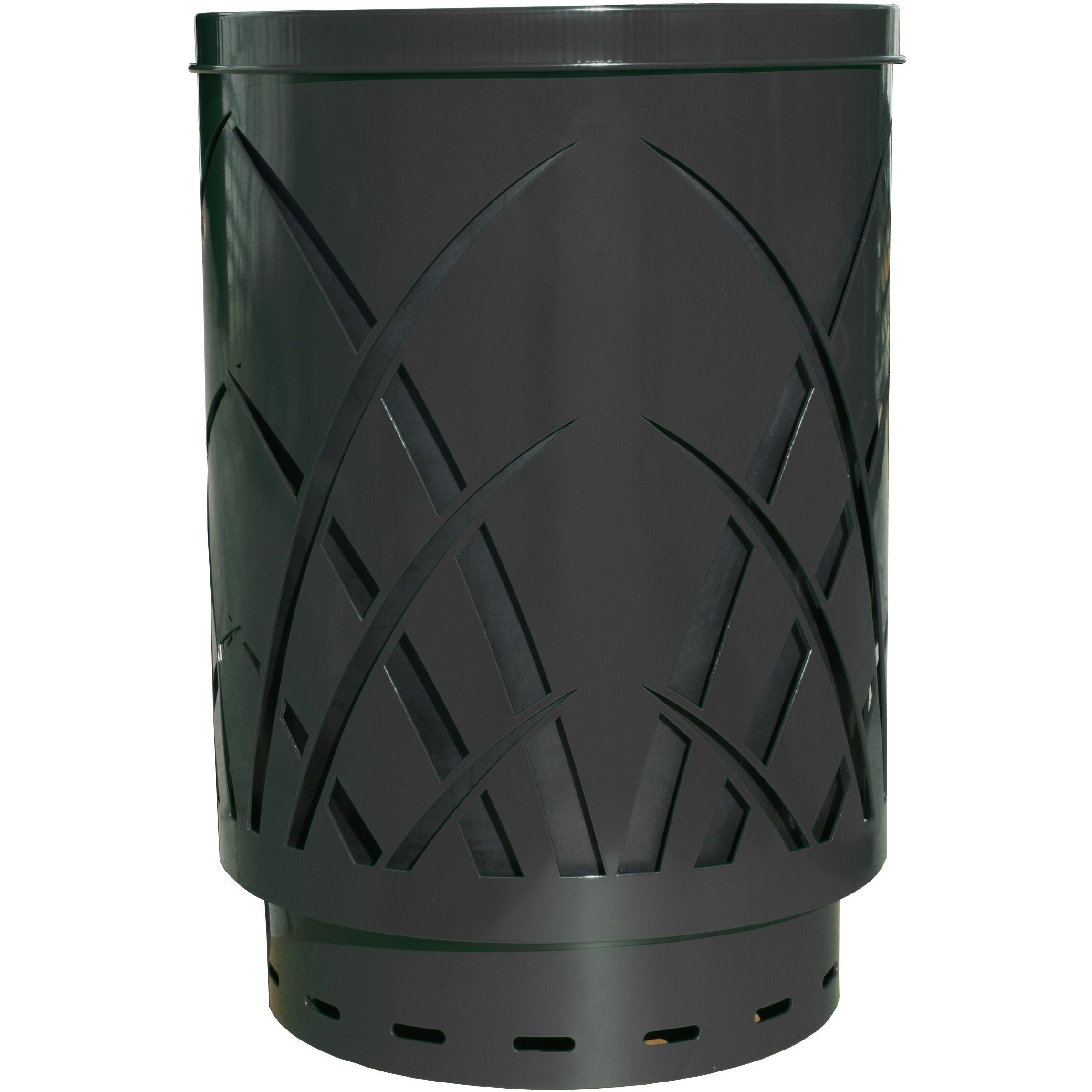 SAW40P-FT-BK-VV Ergode Sawgrass Can - Decorative Waste Receptacle for City Streets, Malls, Parks & Offices - Durable Galvanneal Steel with Lift-Off Lid