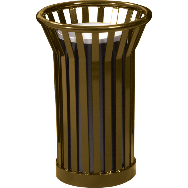 Ergode WC2000-BN-VV Outdoor Ash Urn - Durable Metal Construction, Graffiti-Resistant, Black Galvannealed Liner