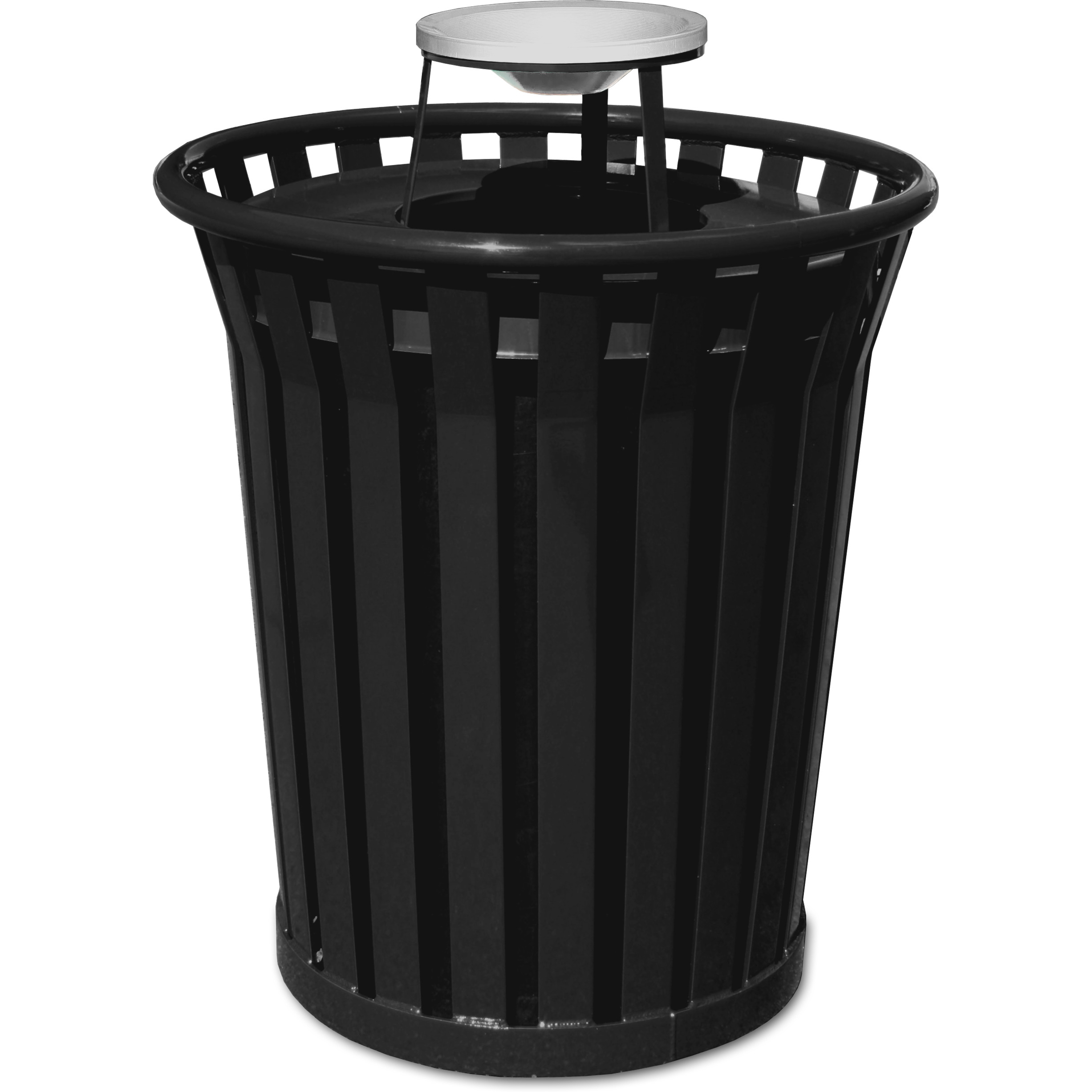 Ergode WC3600-AT-BK-VV Outdoor Trash Receptacle | Durable Steel, Ash Top, Graffiti-Proof | Leveling Feet, Anchor Kit, Lid Attachment Kit, Plastic Liner | Reliable Waste Management for Outdoor Spaces