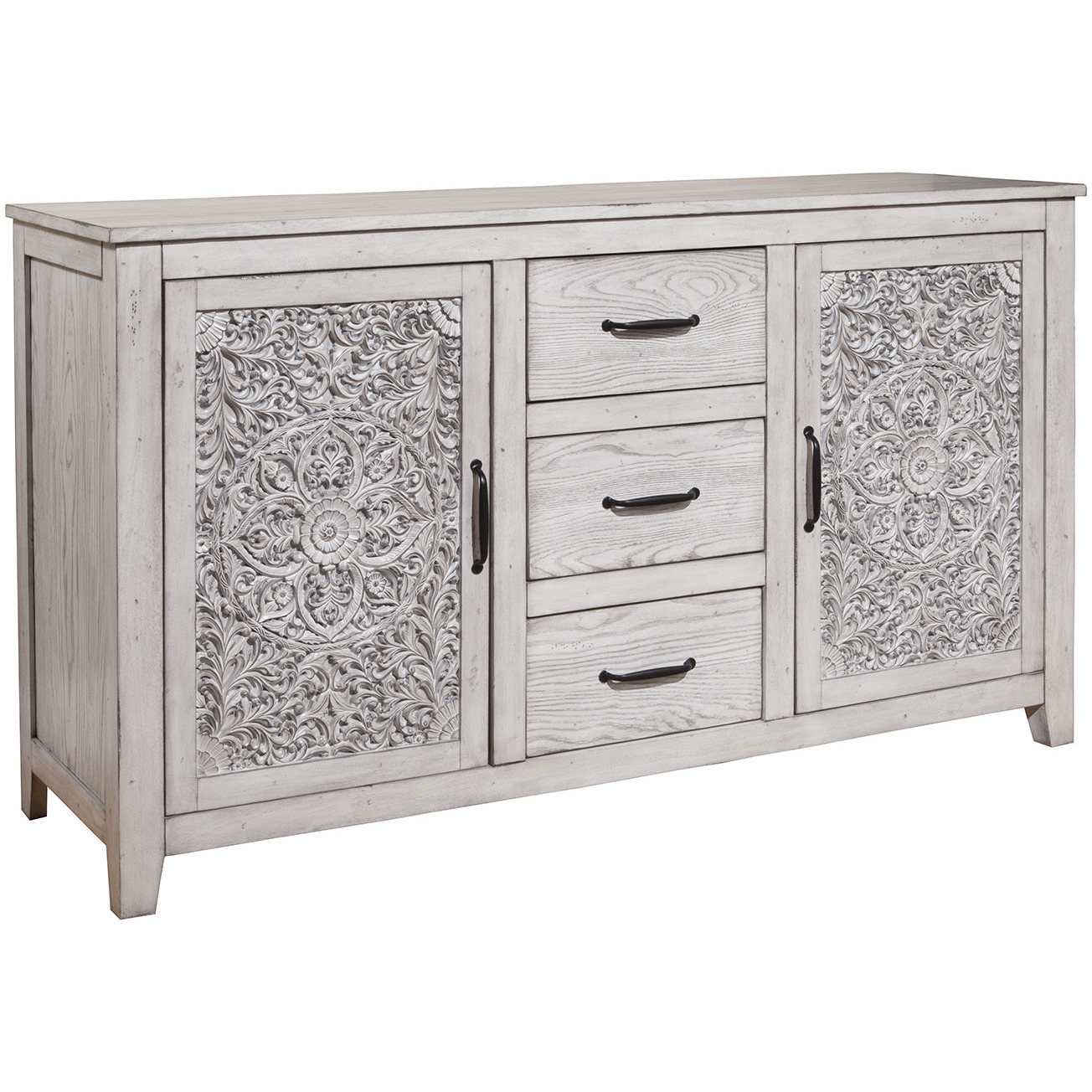 Aria Dresser with Cabinets & Drawers