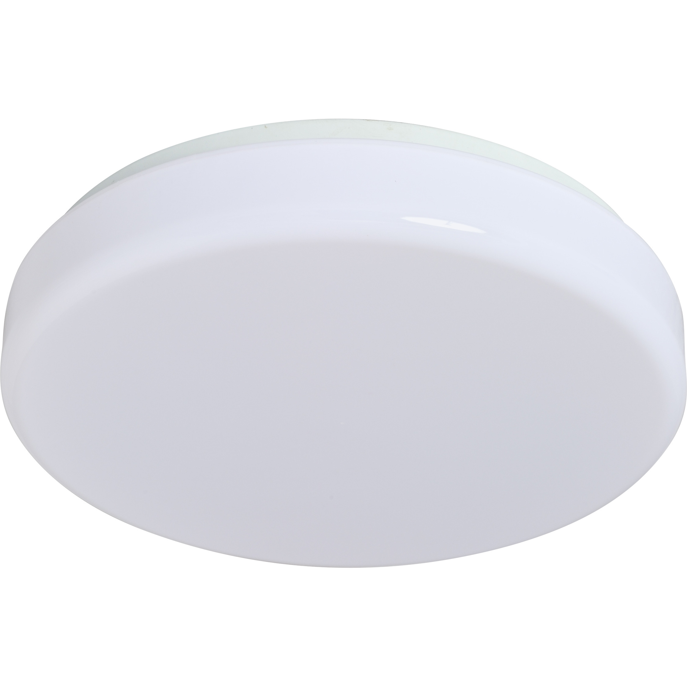 14" LED shallow cloud fixture. Smooth white diffuser with twist and lock on installation. Dimmable.  Damp location