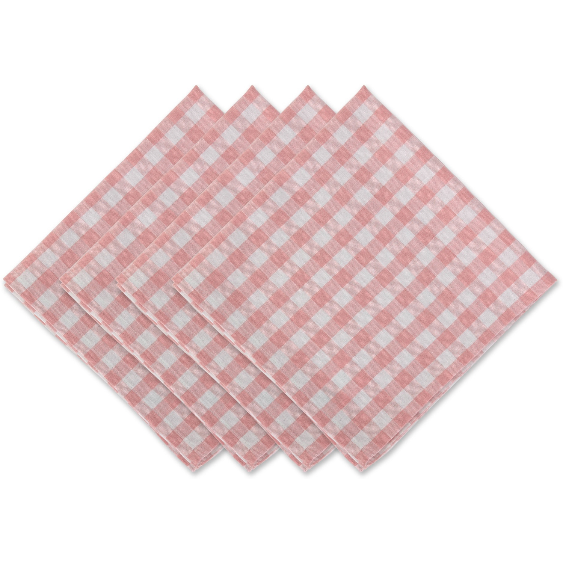 Pink & White Gingham Napkin Set/4