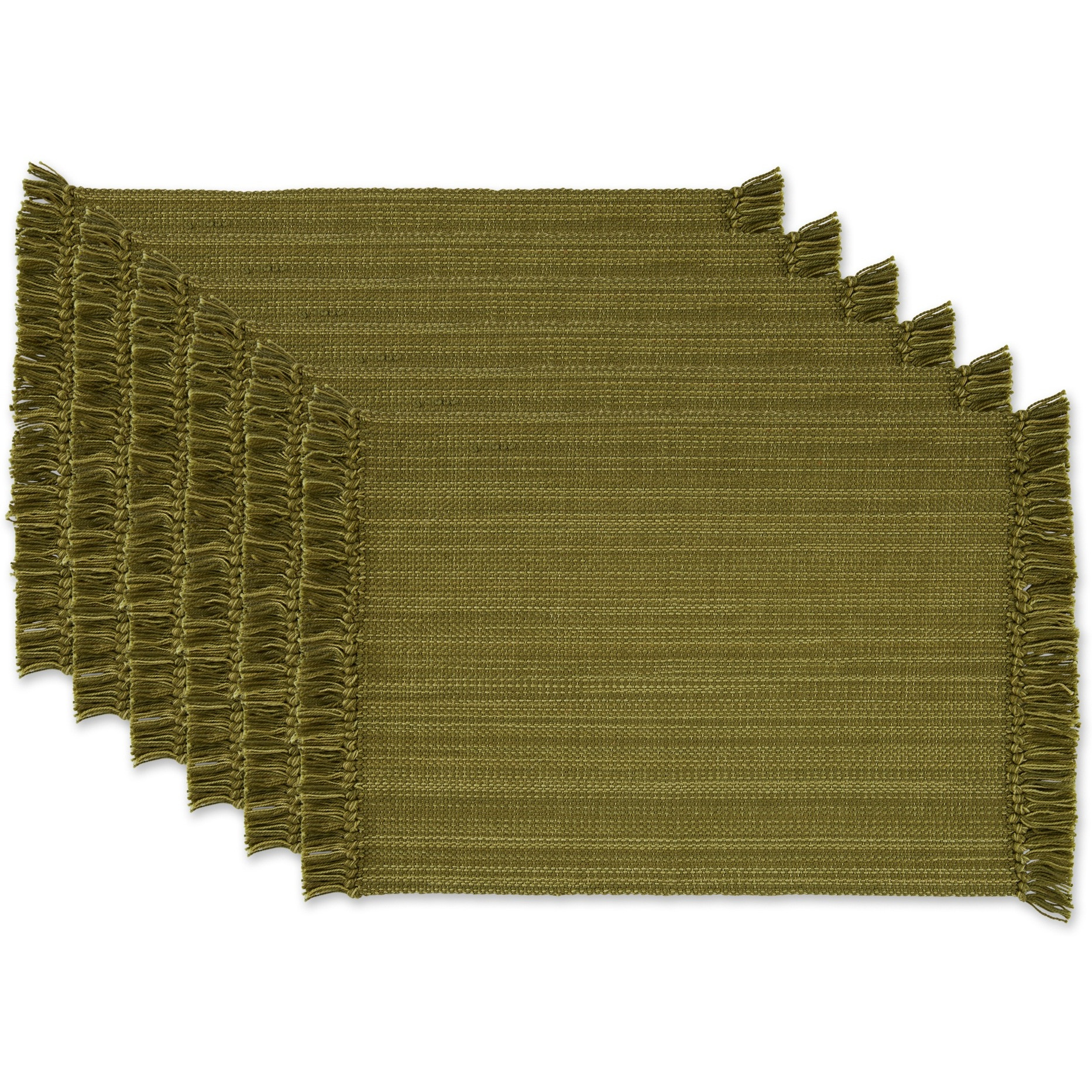 DII Variegated Olive Green Fringe Placemat (Set of 6)