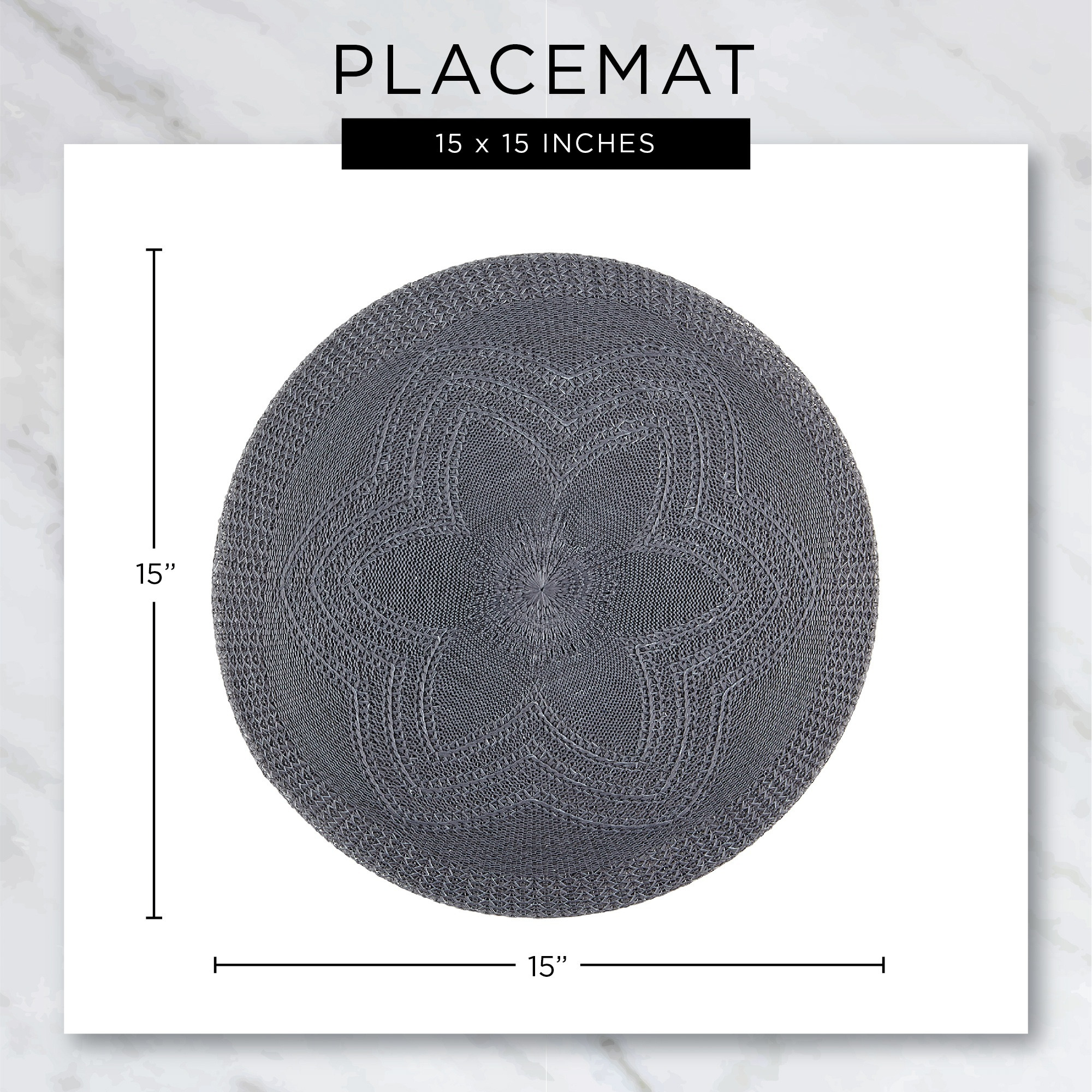 DII Yellow Round Polypropylene Woven Placemat (Set of 6)