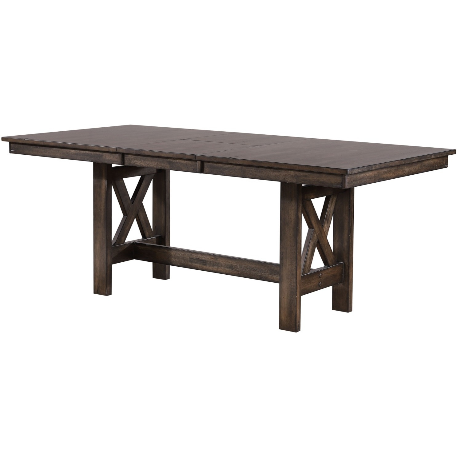 Itta Brown Wood Butterfly Extension Dining Table