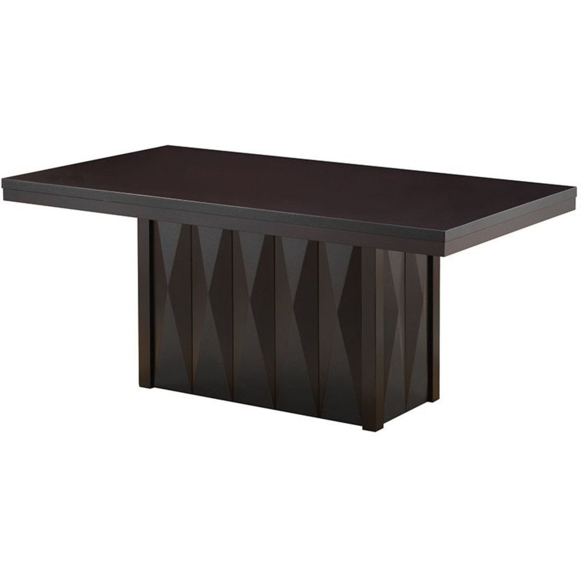 Riley 9 Piece Modern Pedestal Dining Set, Cappuccino Wood & Silver Fabric (Table & 8 Upholstered Parsons Chairs)