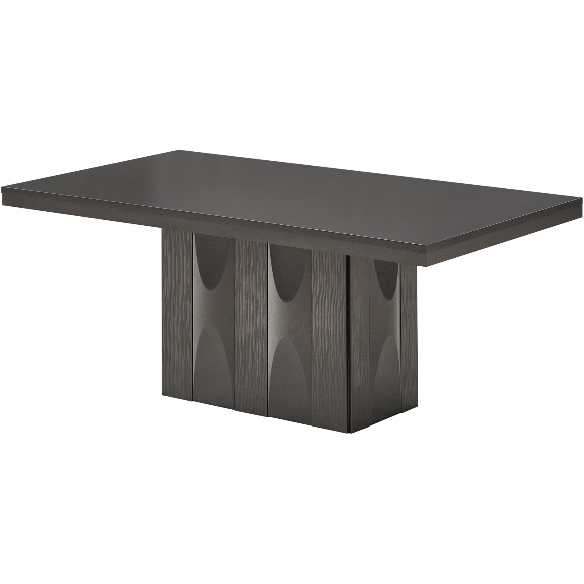 Voight 6 Piece Pedestal Dining Set, Gray Wood & Vinyl (Table, 4 Chairs, Bench)