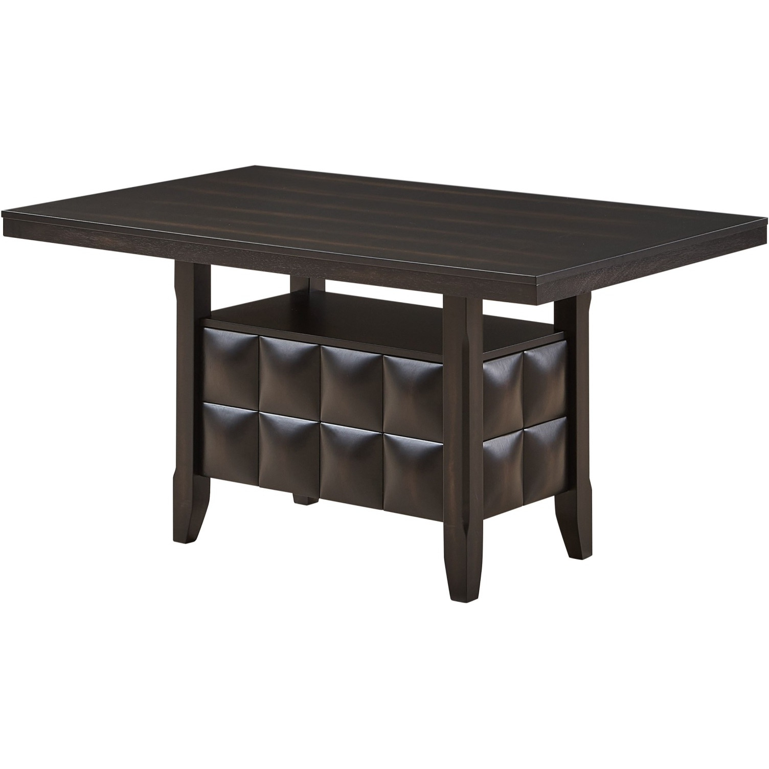 Huxley 7 Piece Contemporary Dining Set, Black Wood & Red Fabric (Table, 6 Chairs)