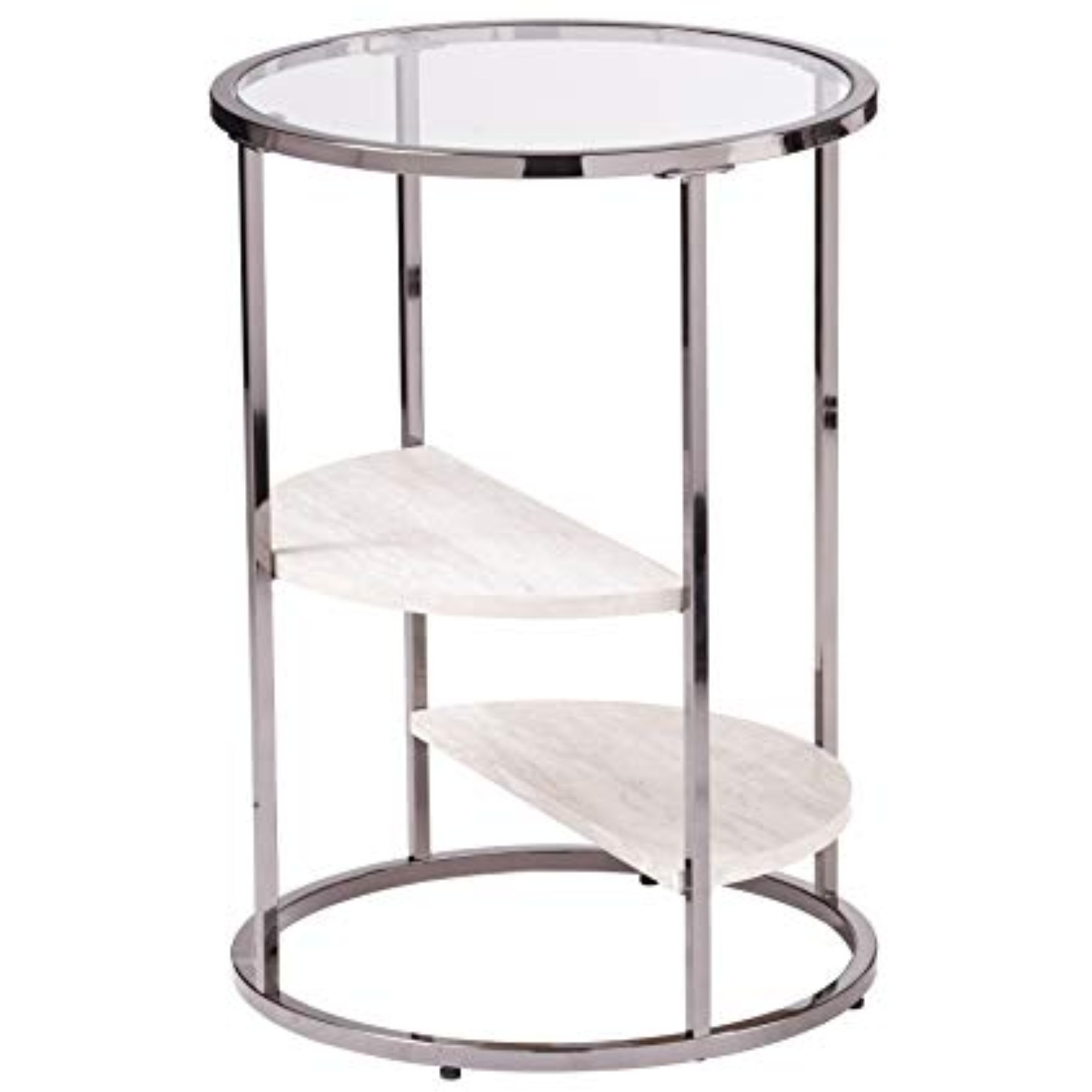 Ledermore Round Side Table w/ Faux Stone