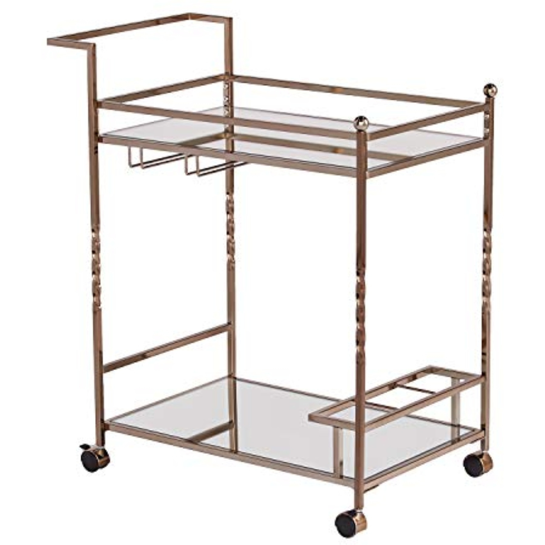 Ivers Metal Mirrored Bar Cart - Champagne