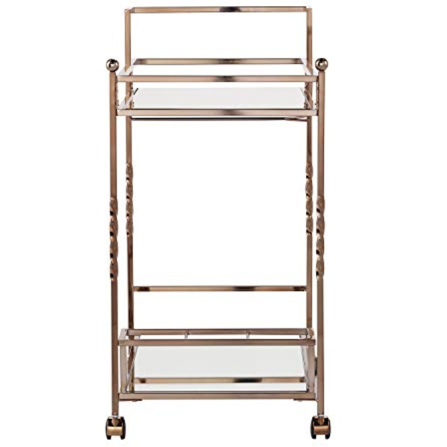 Ivers Metal Mirrored Bar Cart - Champagne