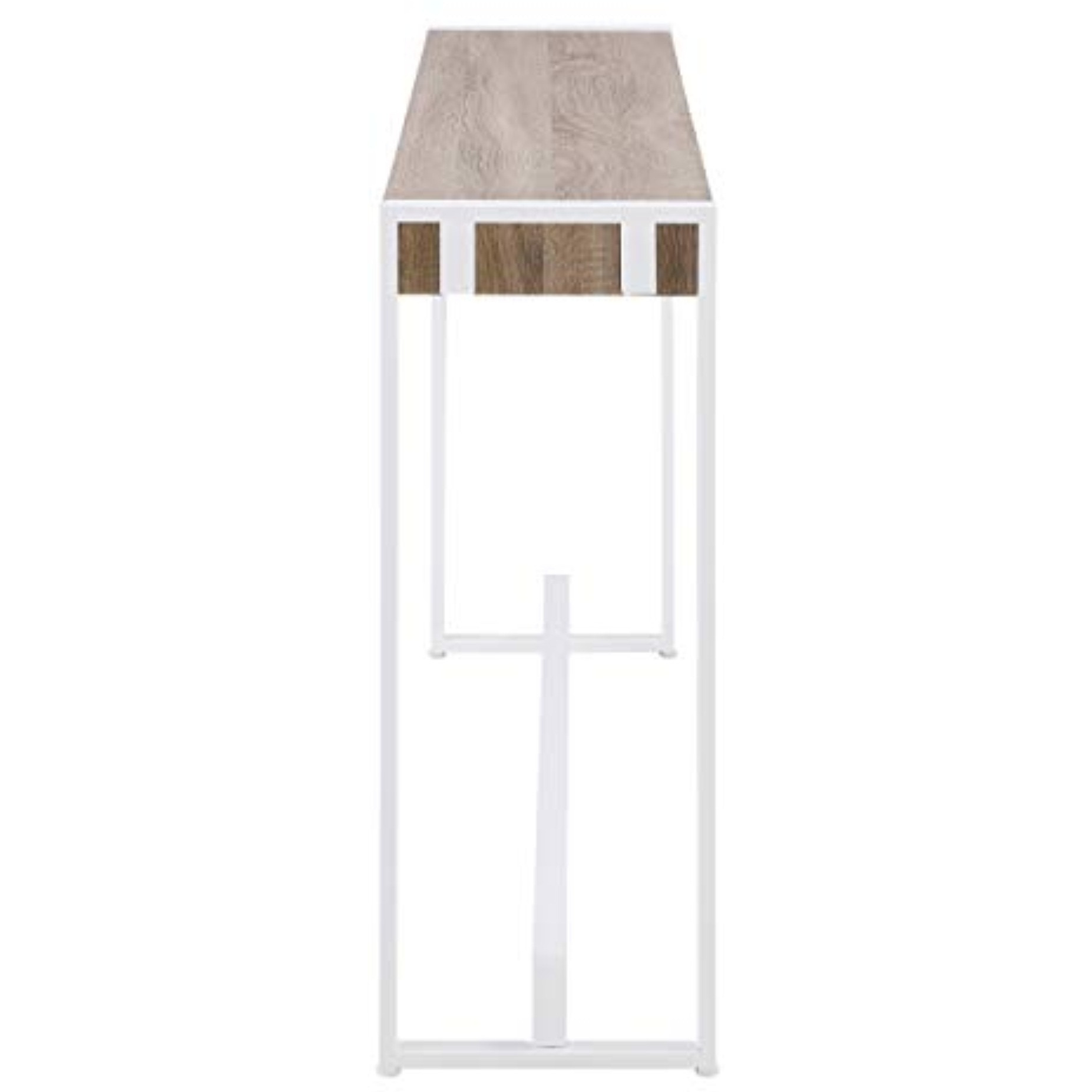 Macen Console - Mocha Gray w/ White