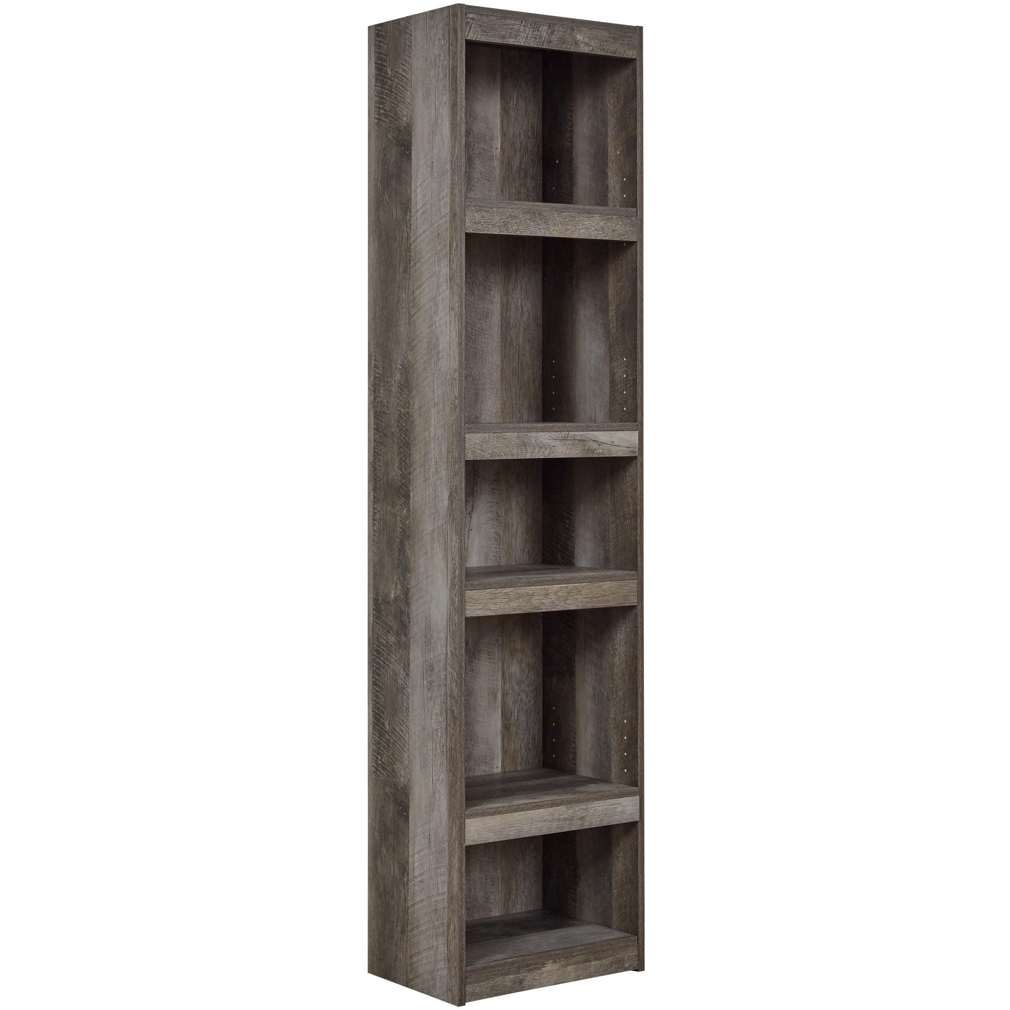 72 Inches 5 Tier Wooden Pier with Adjustable Shelves, Gray