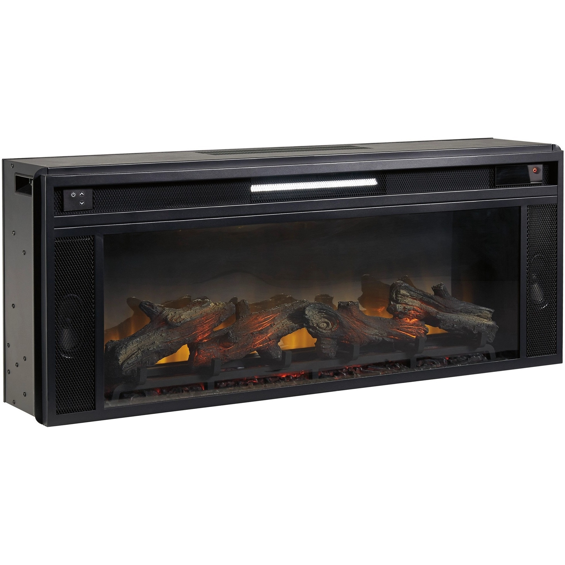 43 Inches Electric Fireplace Insert with Log Set Look, Black