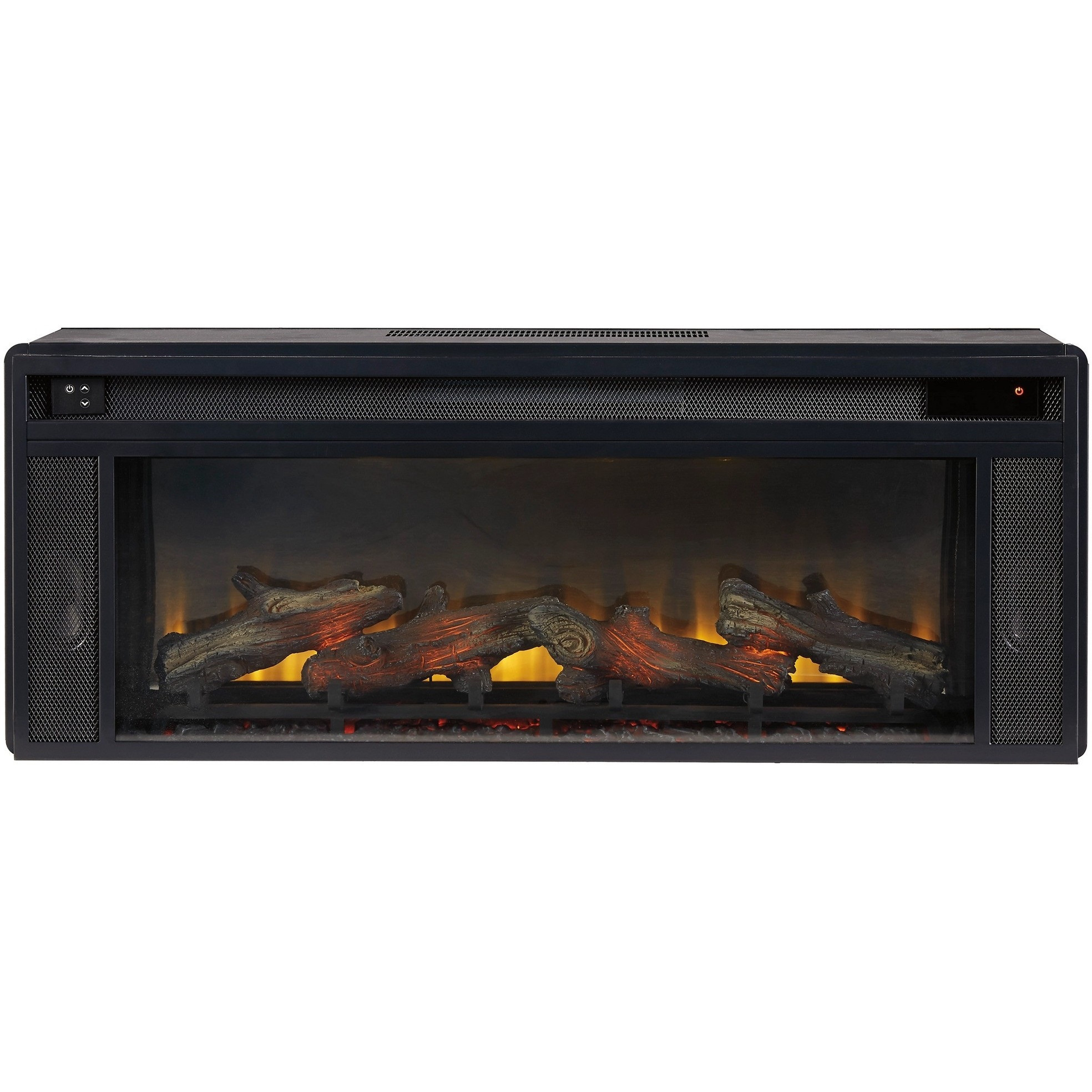 43 Inches Electric Fireplace Insert with Log Set Look, Black
