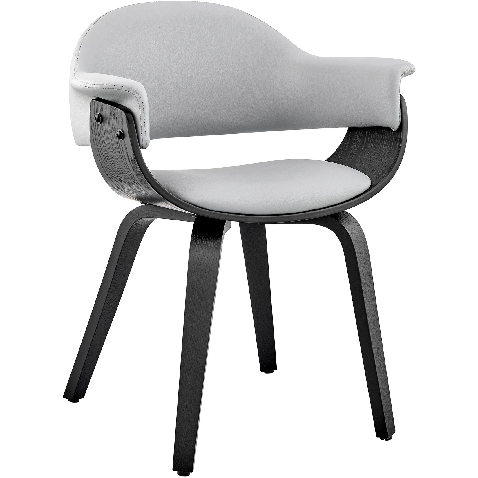Adalyn Gray Faux Leather and Black Wood Dining Room Accent Chair