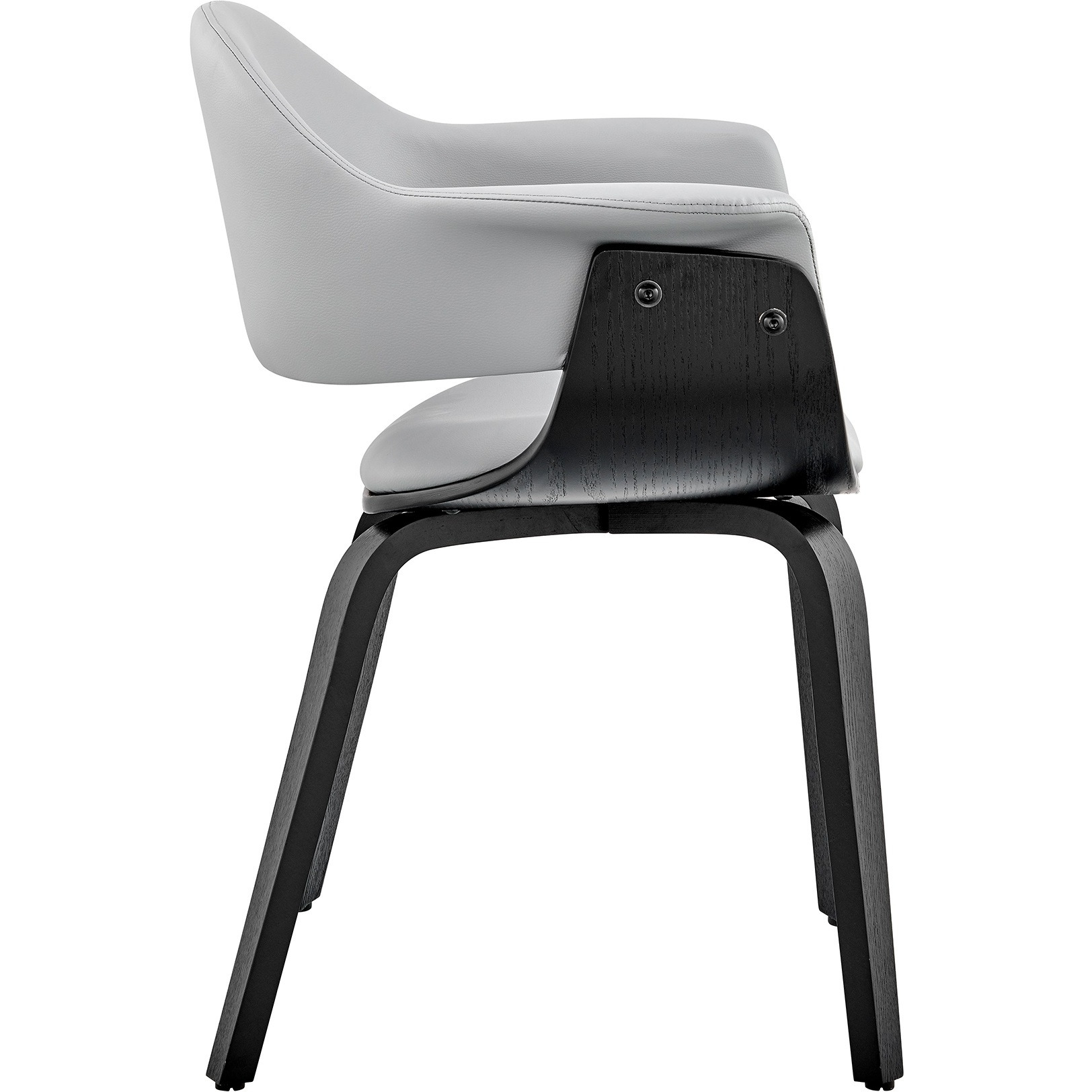 Adalyn Gray Faux Leather and Black Wood Dining Room Accent Chair
