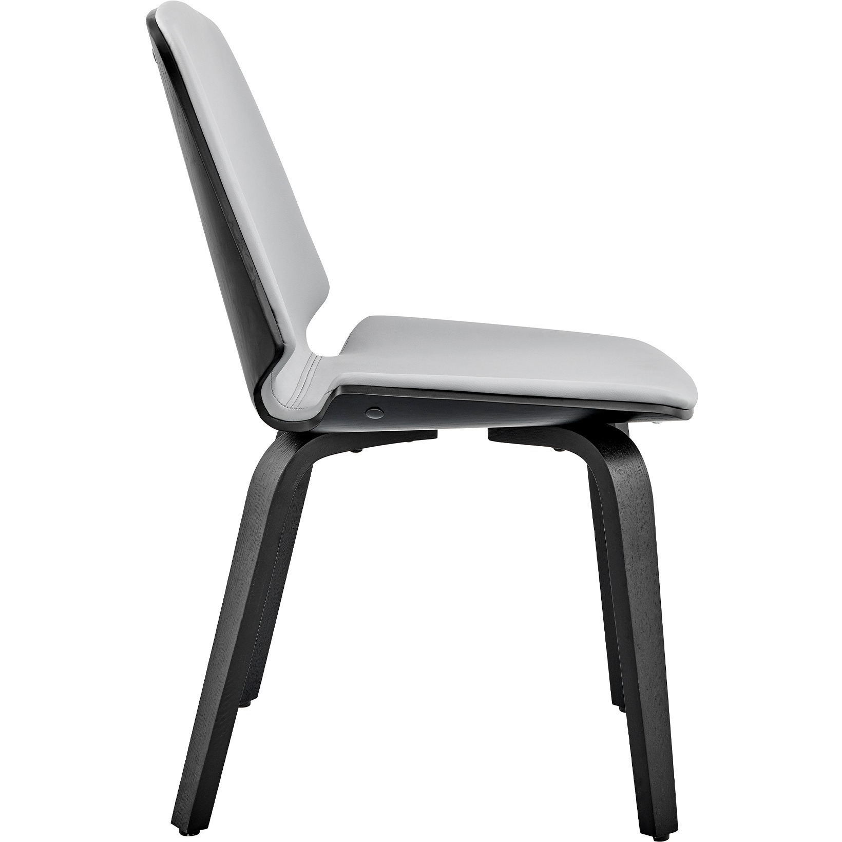 Brinley Gray Faux Leather and Black Wood Dining Room Accent Chair