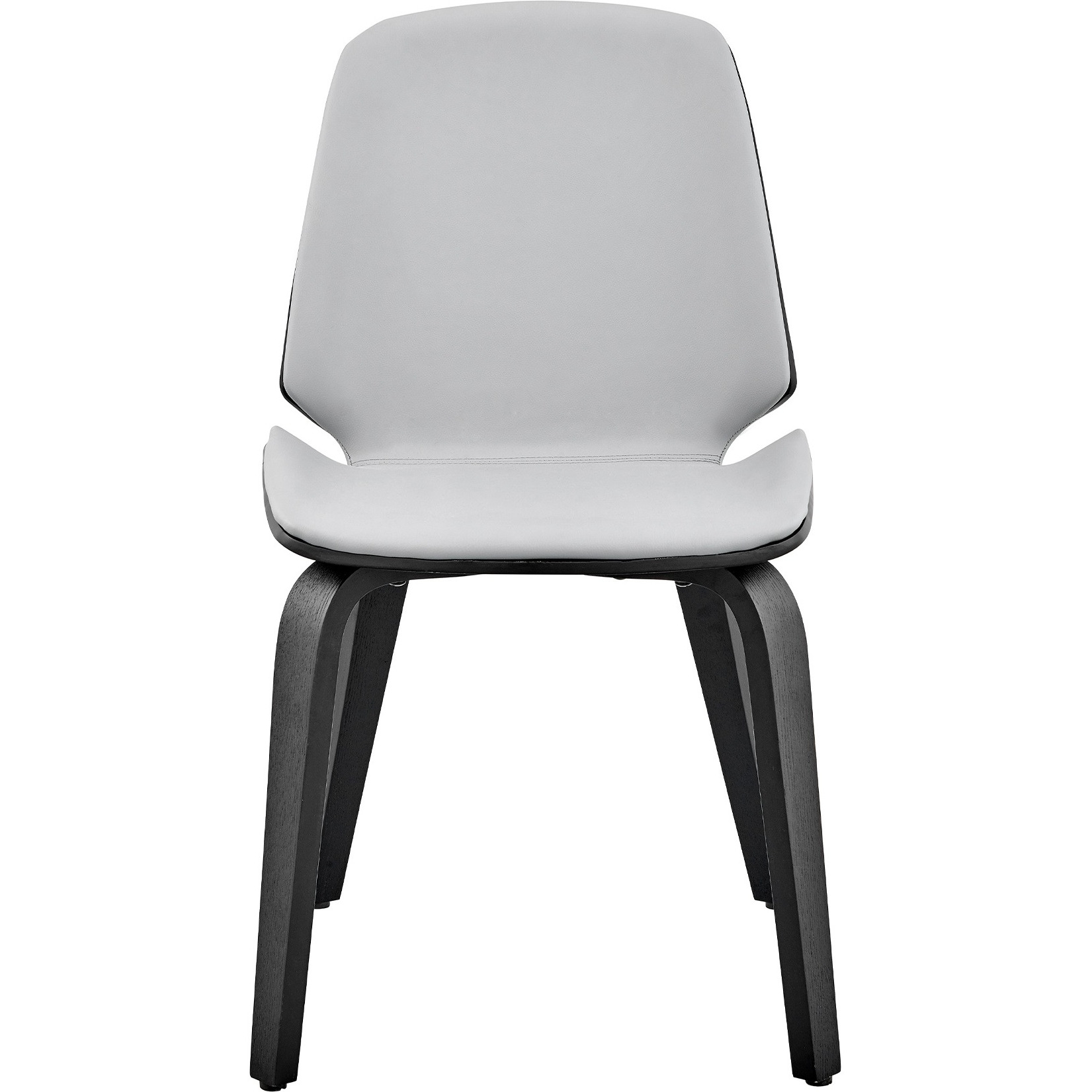 Brinley Gray Faux Leather and Black Wood Dining Room Accent Chair
