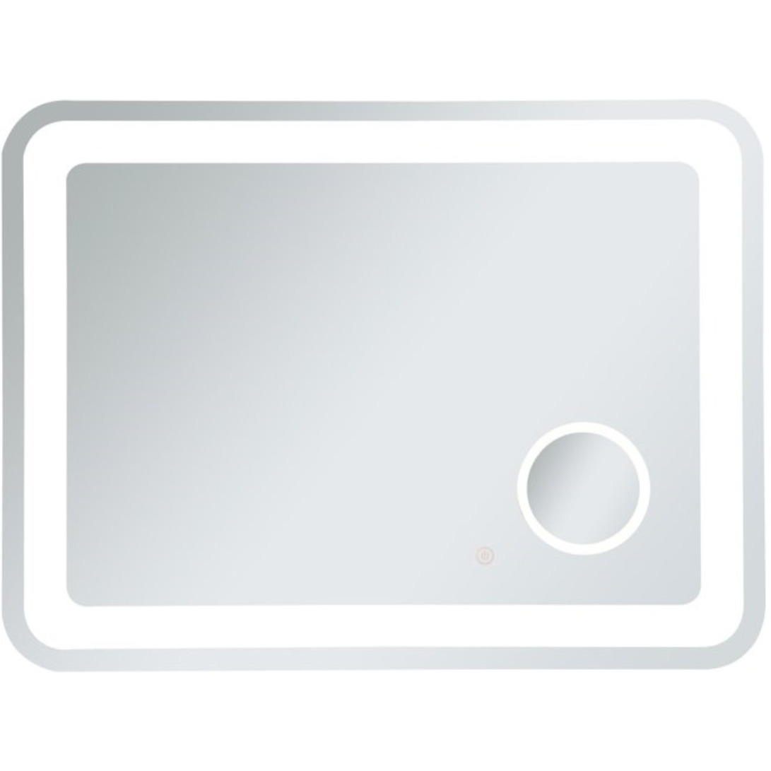 Lux 27in x 36in Hardwired LED mirror with magnifier and color changing temperature 3000K/4200K/6000K