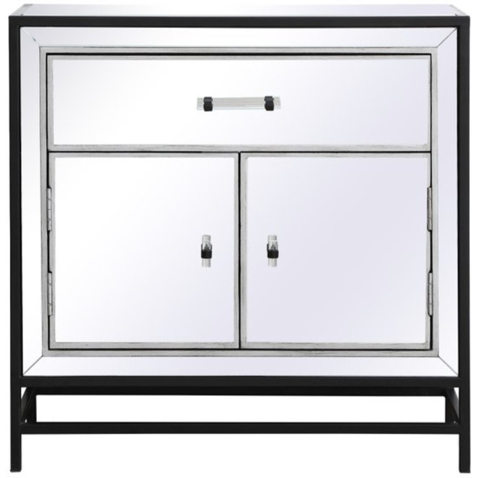 James 28.5 in. mirrored cabinet in black