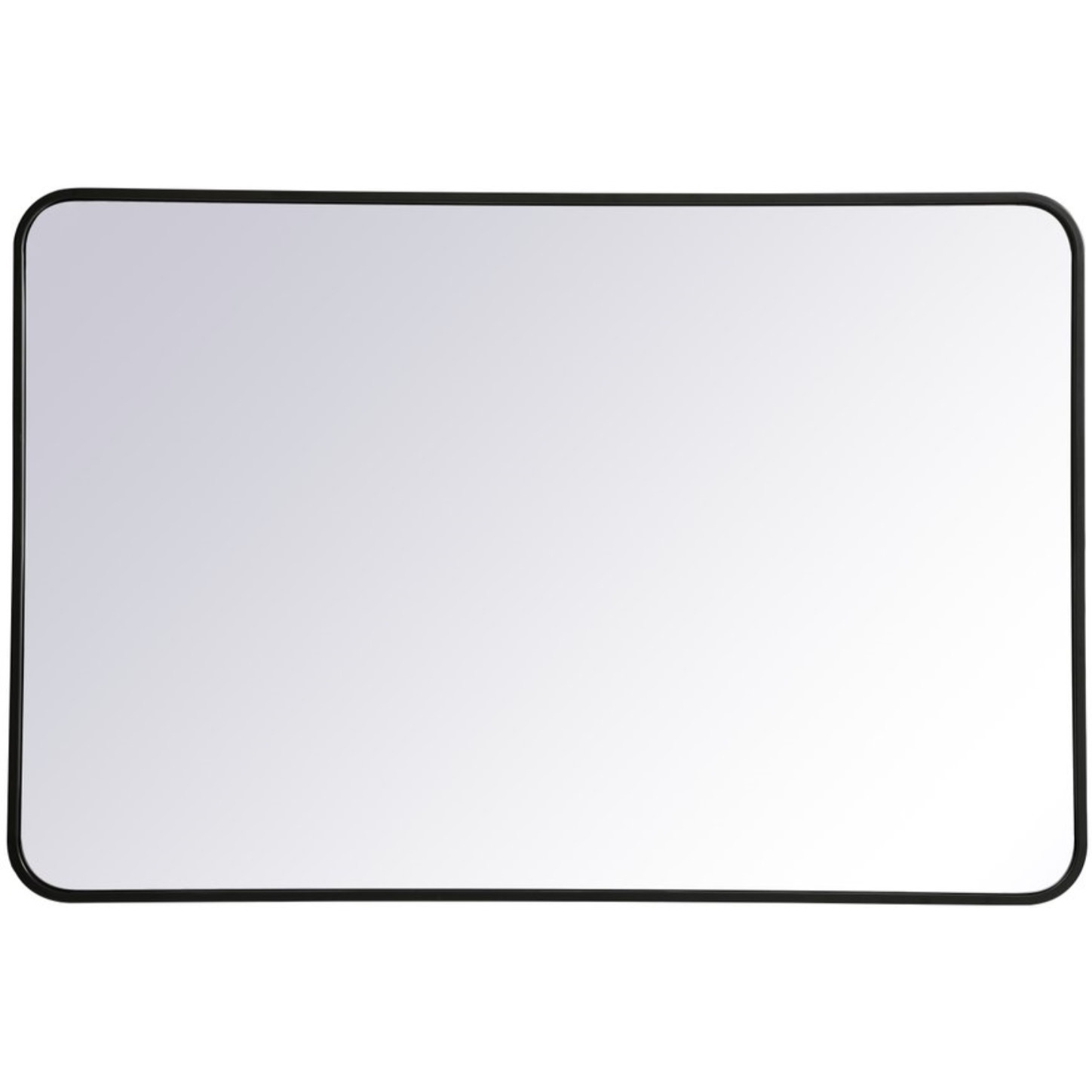 Soft corner metal rectangular mirror 28x42 inch in Black