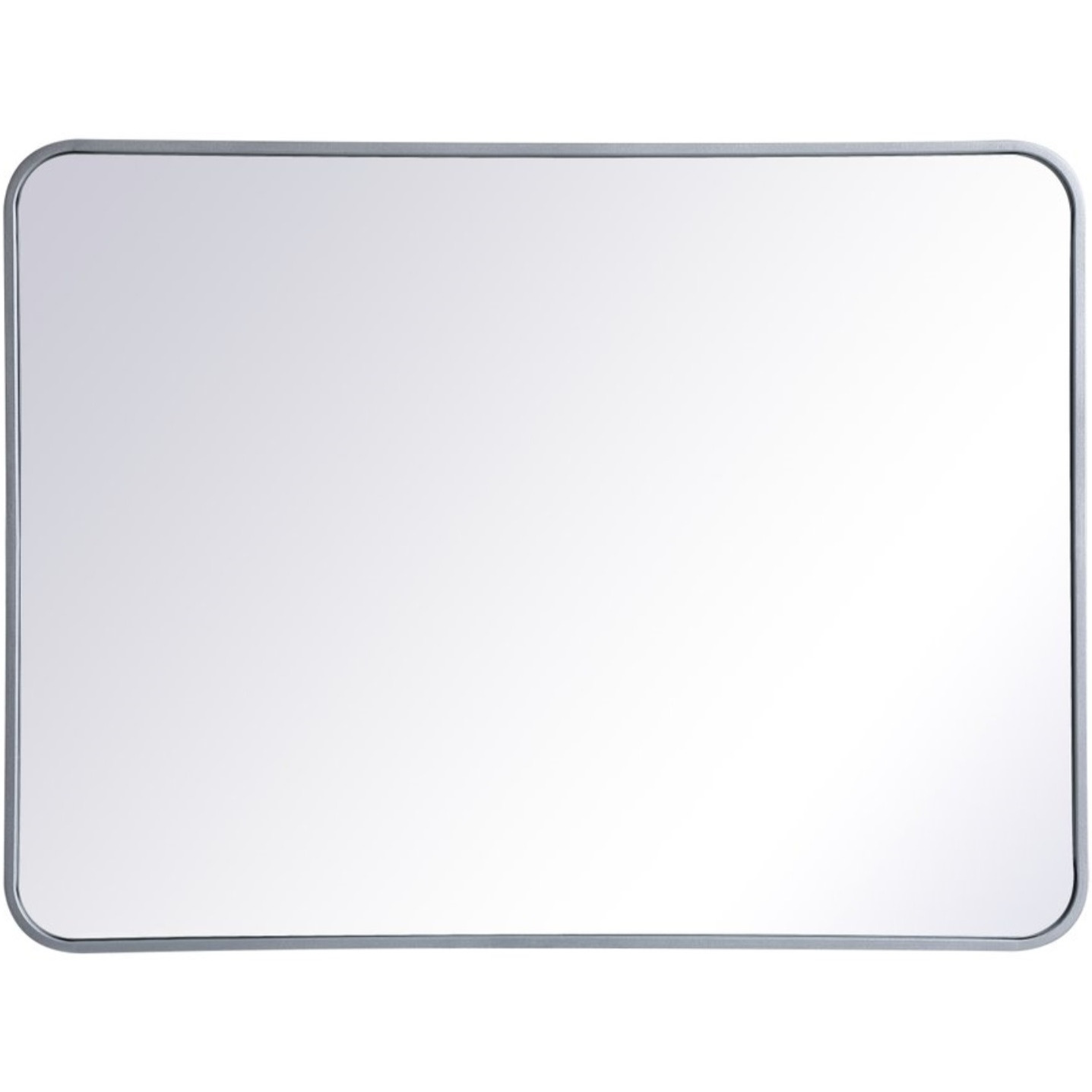 Soft corner metal rectangular mirror 27x36 inch in Silver