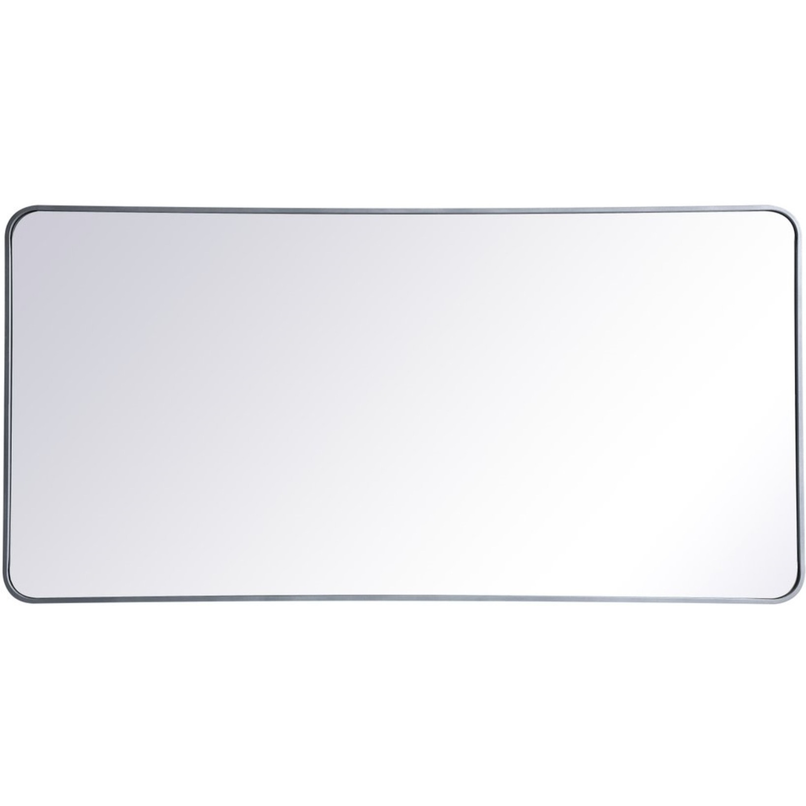Soft corner metal rectangular mirror 30x60 inch in Silver