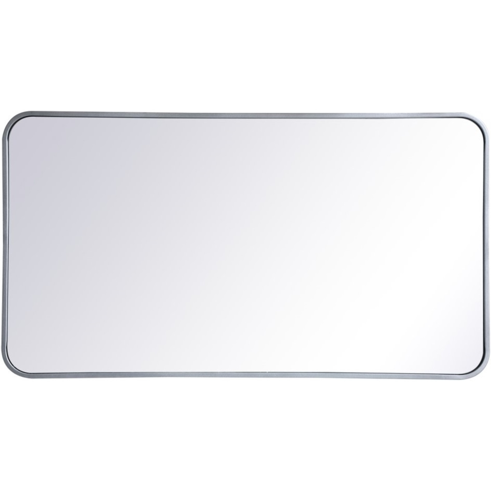 Soft corner metal rectangular mirror 22x40 inch in Silver