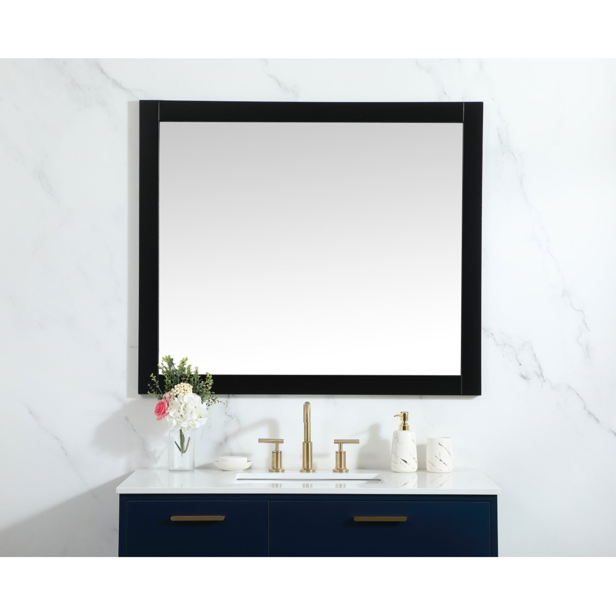 Aqua vanity mirror 42x36 inch in black