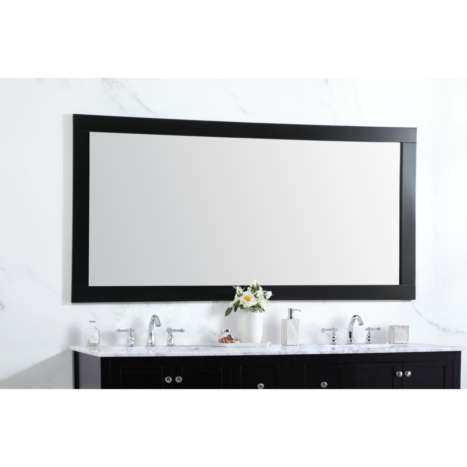 Aqua vanity mirror 72x36 inch in black