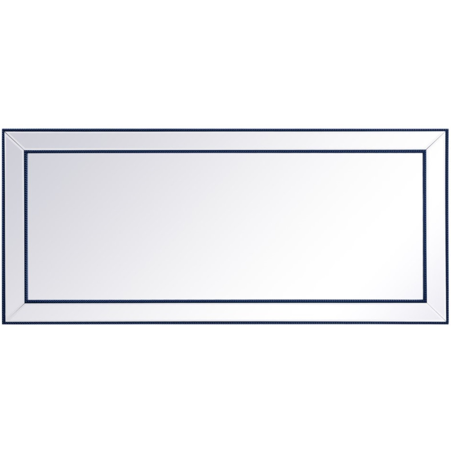 Iris beaded mirror 72 x 32 inch in blue