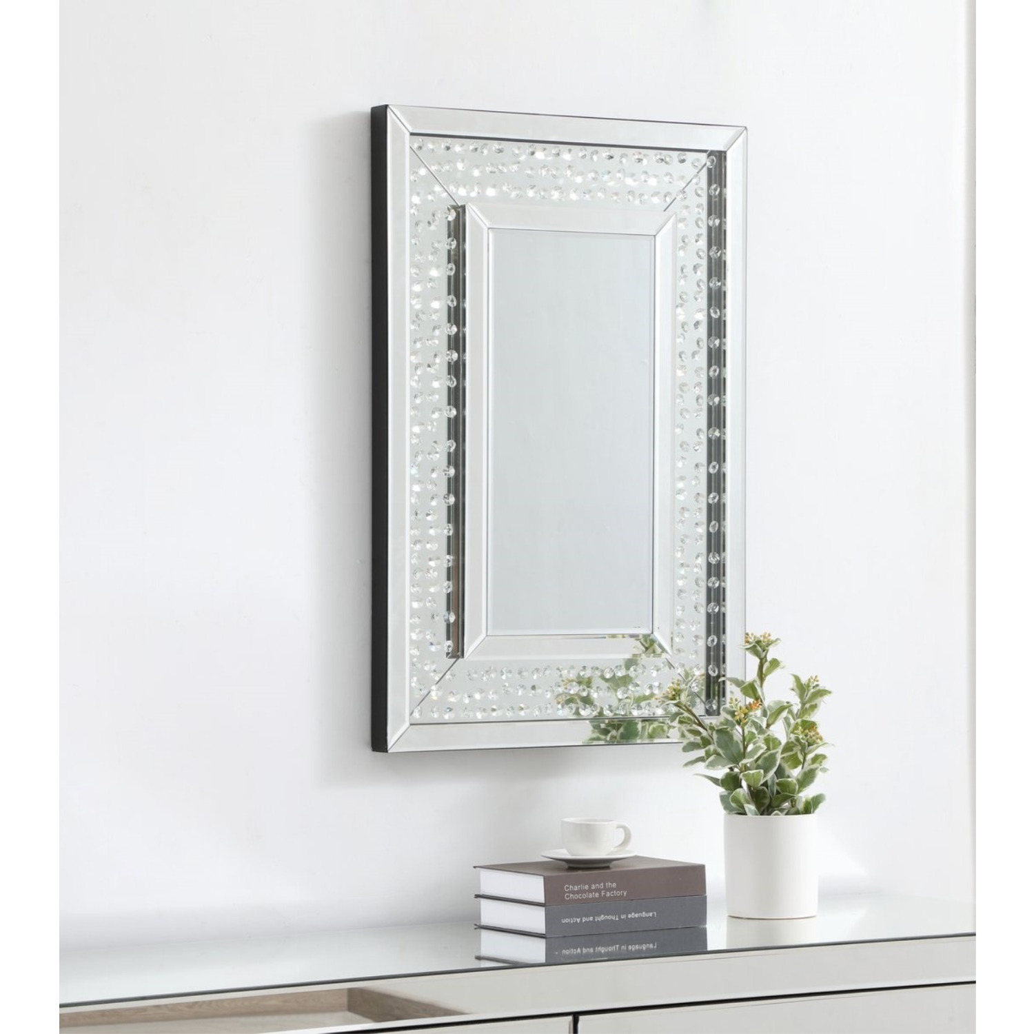 Sparkle collection crystal mirror 20 x 30 inch