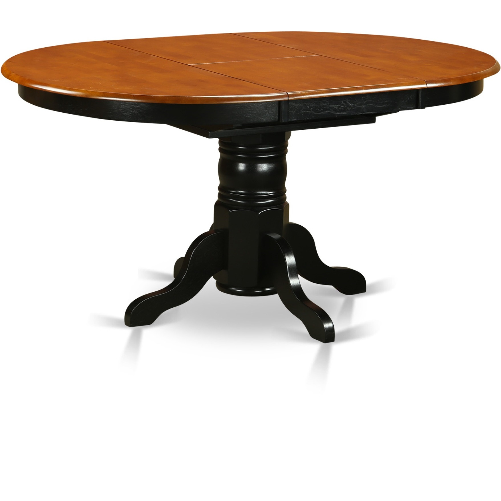 KEWE7-BCH-W 7 Pc Dining set with a Kitchen Table and 6 Wood Dining Chairs in Black and Cherry