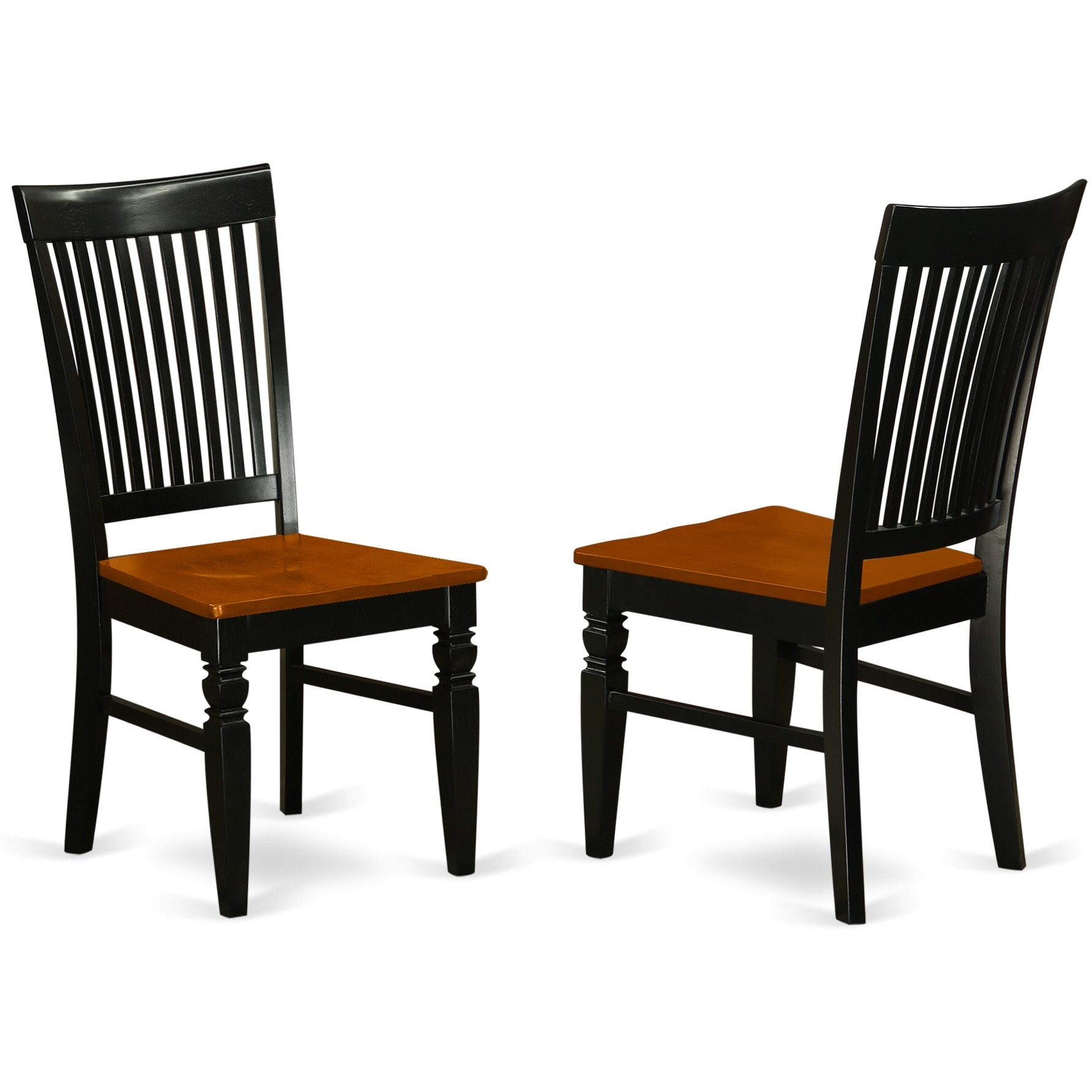 KEWE7-BCH-W 7 Pc Dining set with a Kitchen Table and 6 Wood Dining Chairs in Black and Cherry