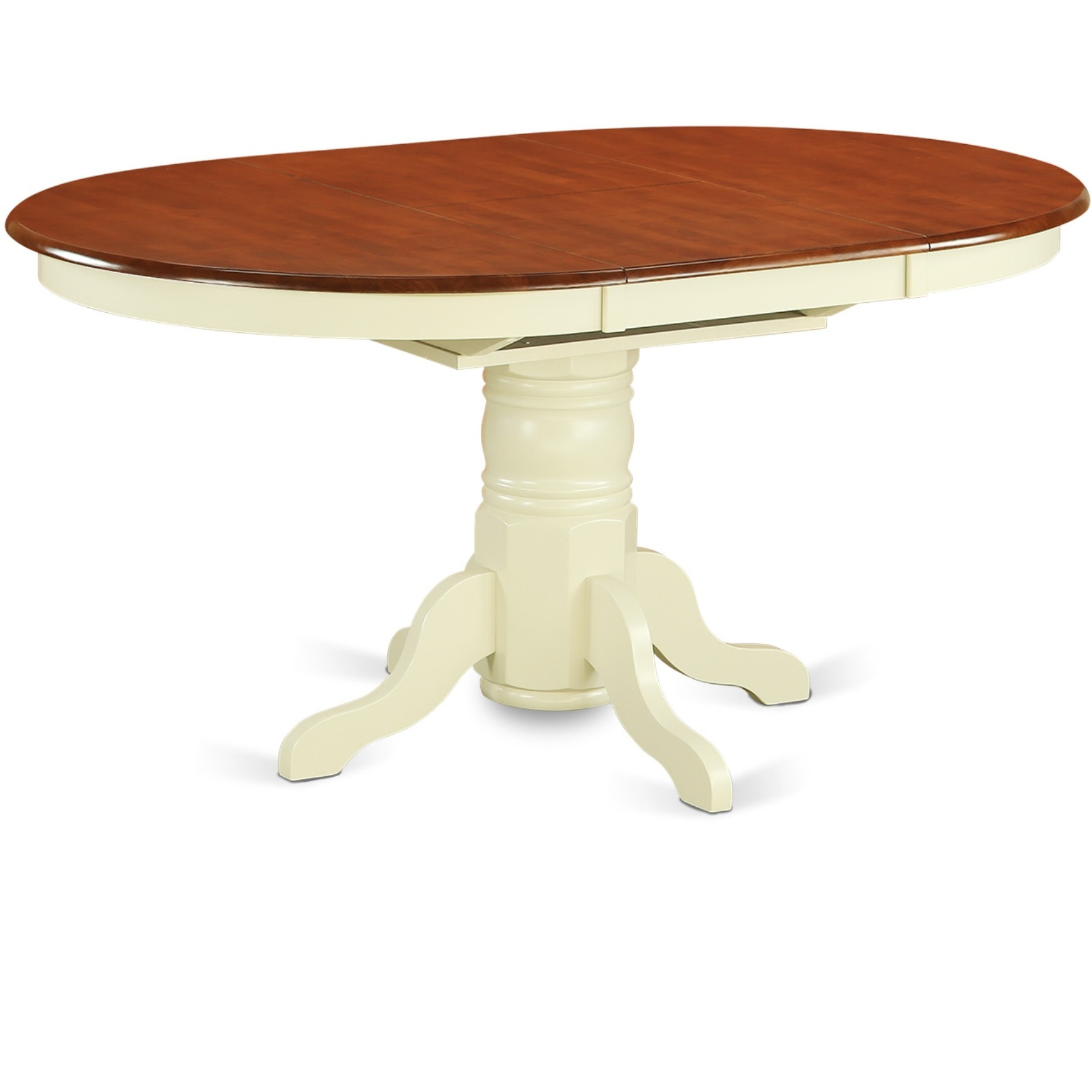 KEWE5-BMK-W 5 Pc Kitchen table set with a Dining Table and 4 Wood Chairs in Buttermilk and Cherry