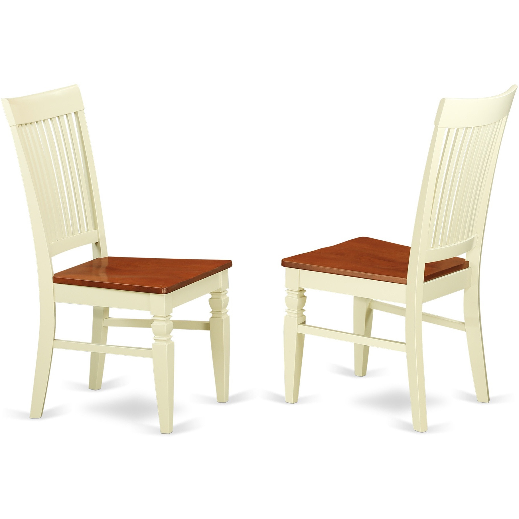 KEWE5-BMK-W 5 Pc Kitchen table set with a Dining Table and 4 Wood Chairs in Buttermilk and Cherry