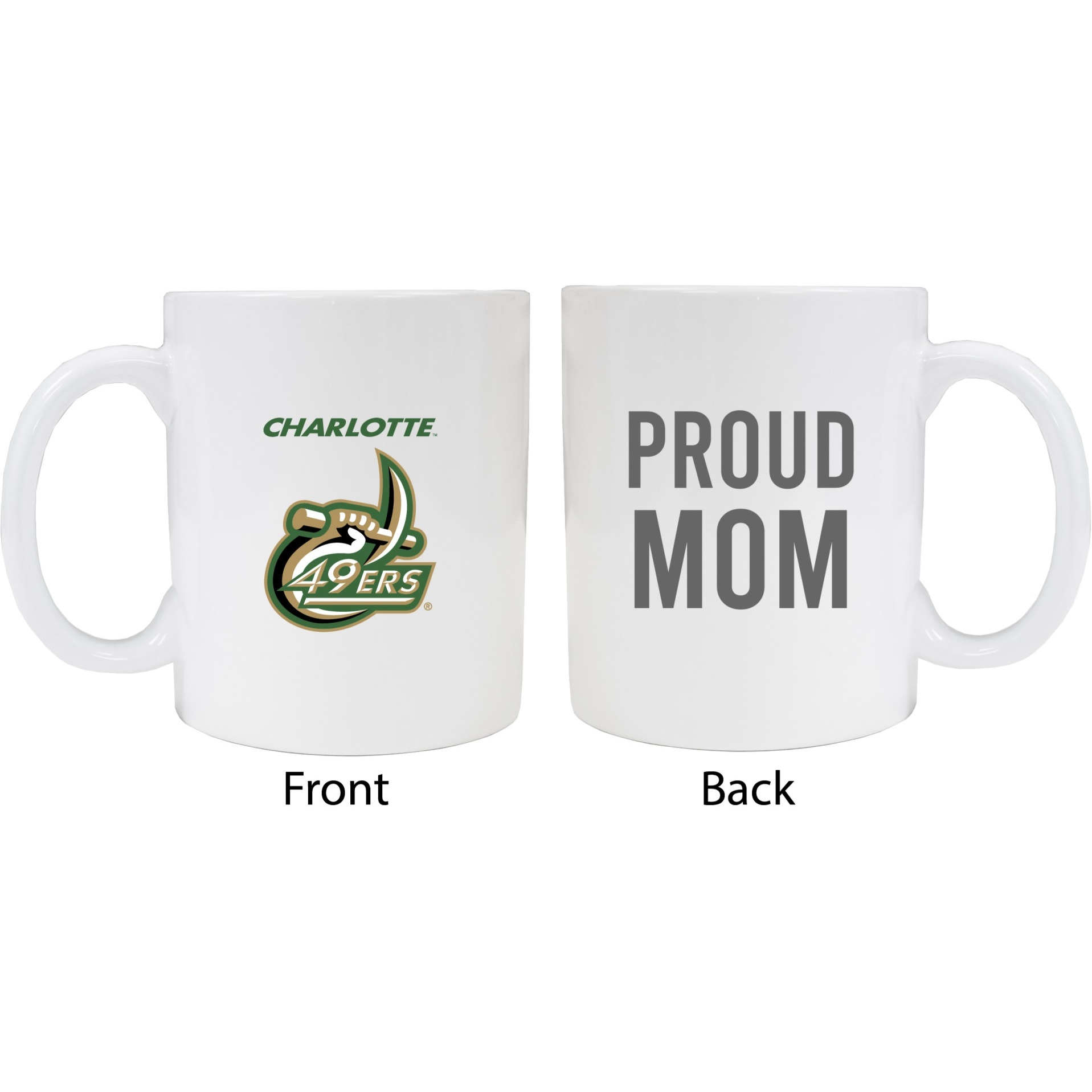 North Carolina Charlotte Forty-Niners Proud Mom White Ceramic Coffee Mug