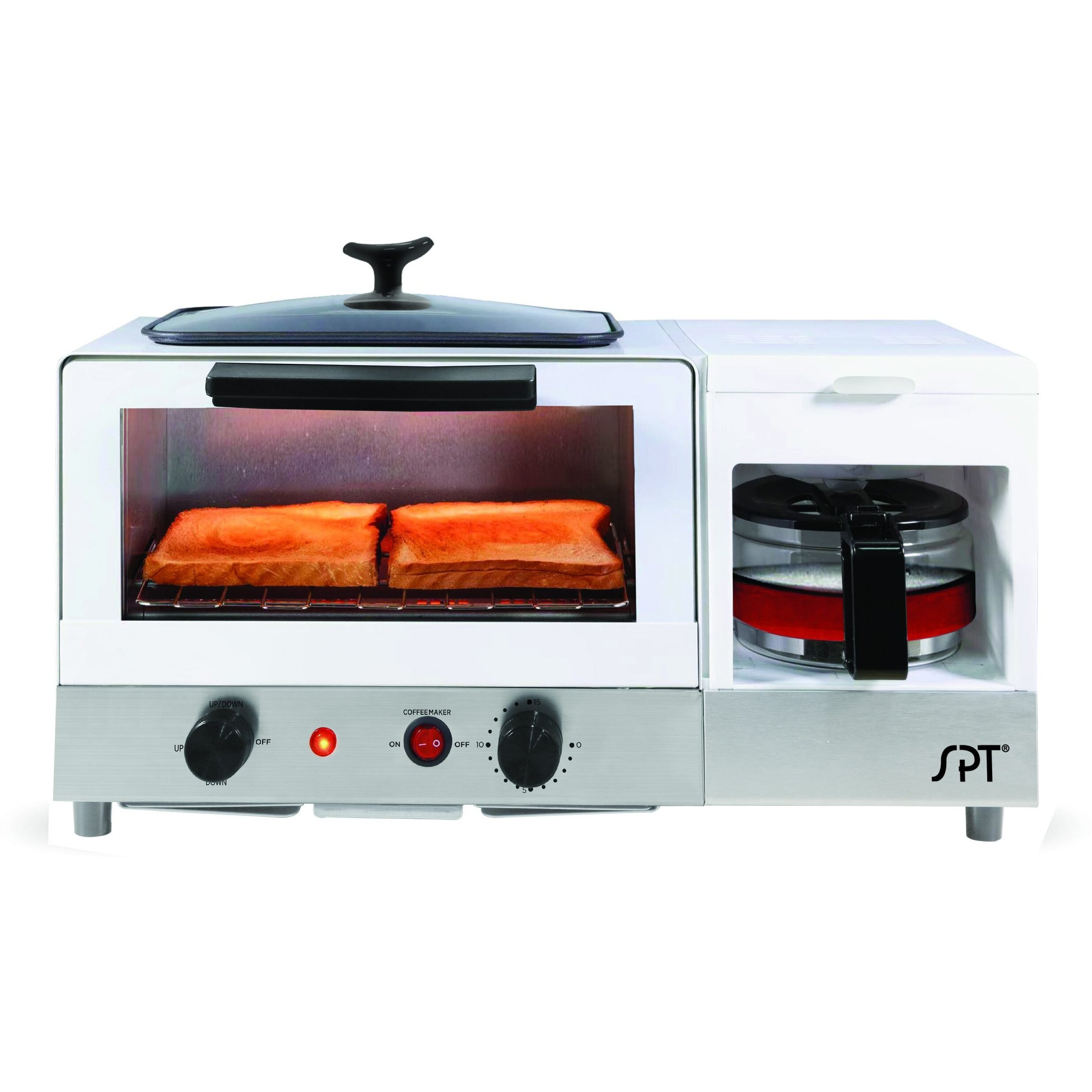 3-in-1 Breakfast Maker, Stainless Steel & White