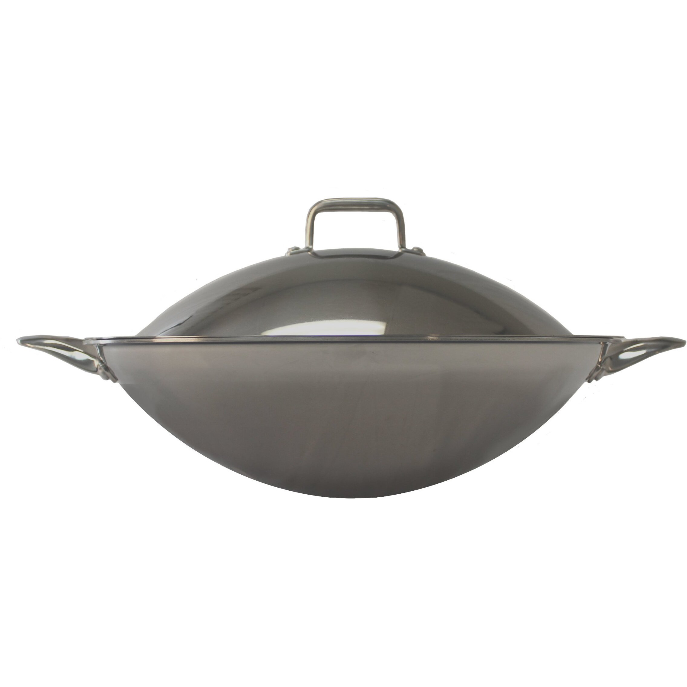 16.5" Stainless Steel Wok with Lid, 2 ears (Induction Ready)