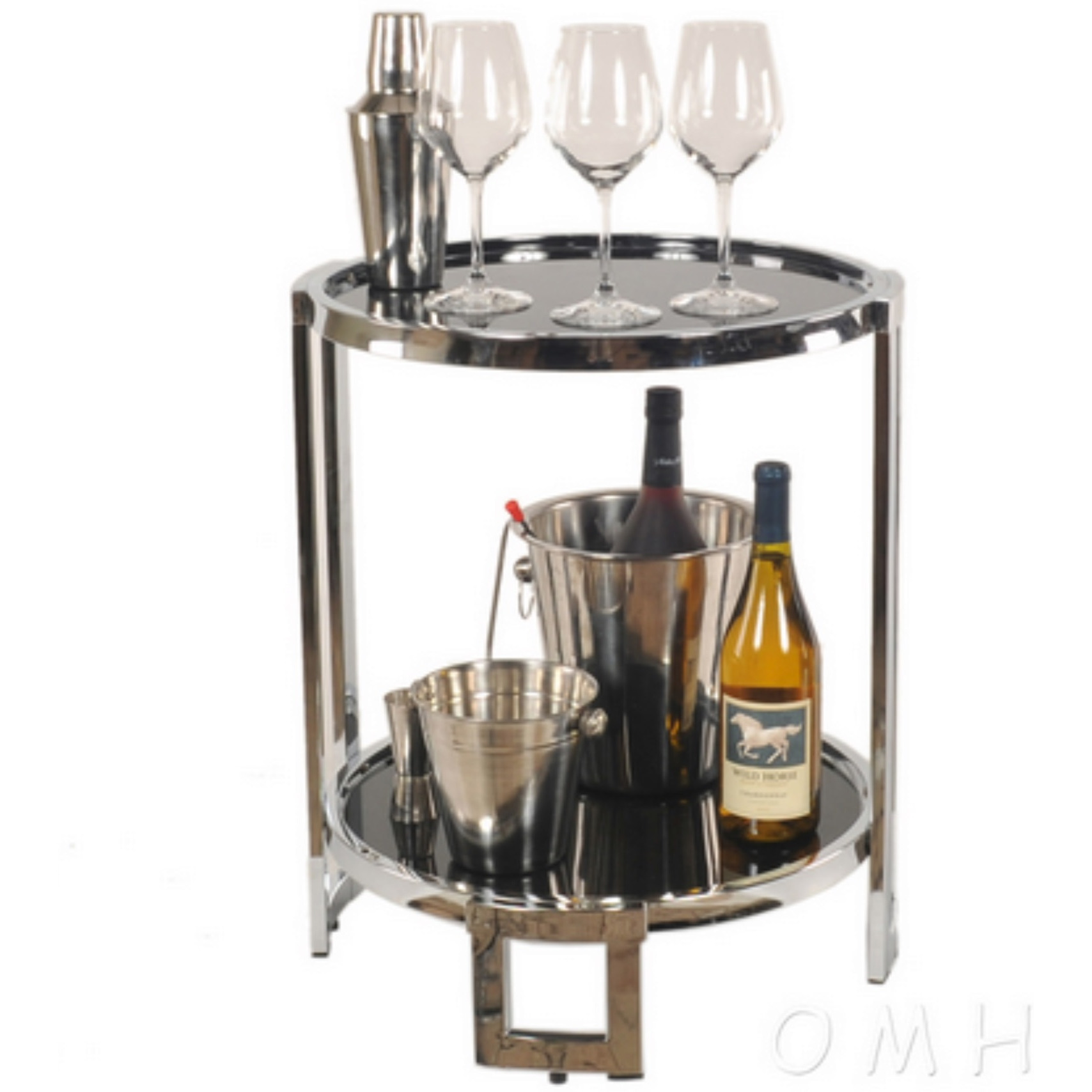 Anne Home - Chrome-Framed Round End Table