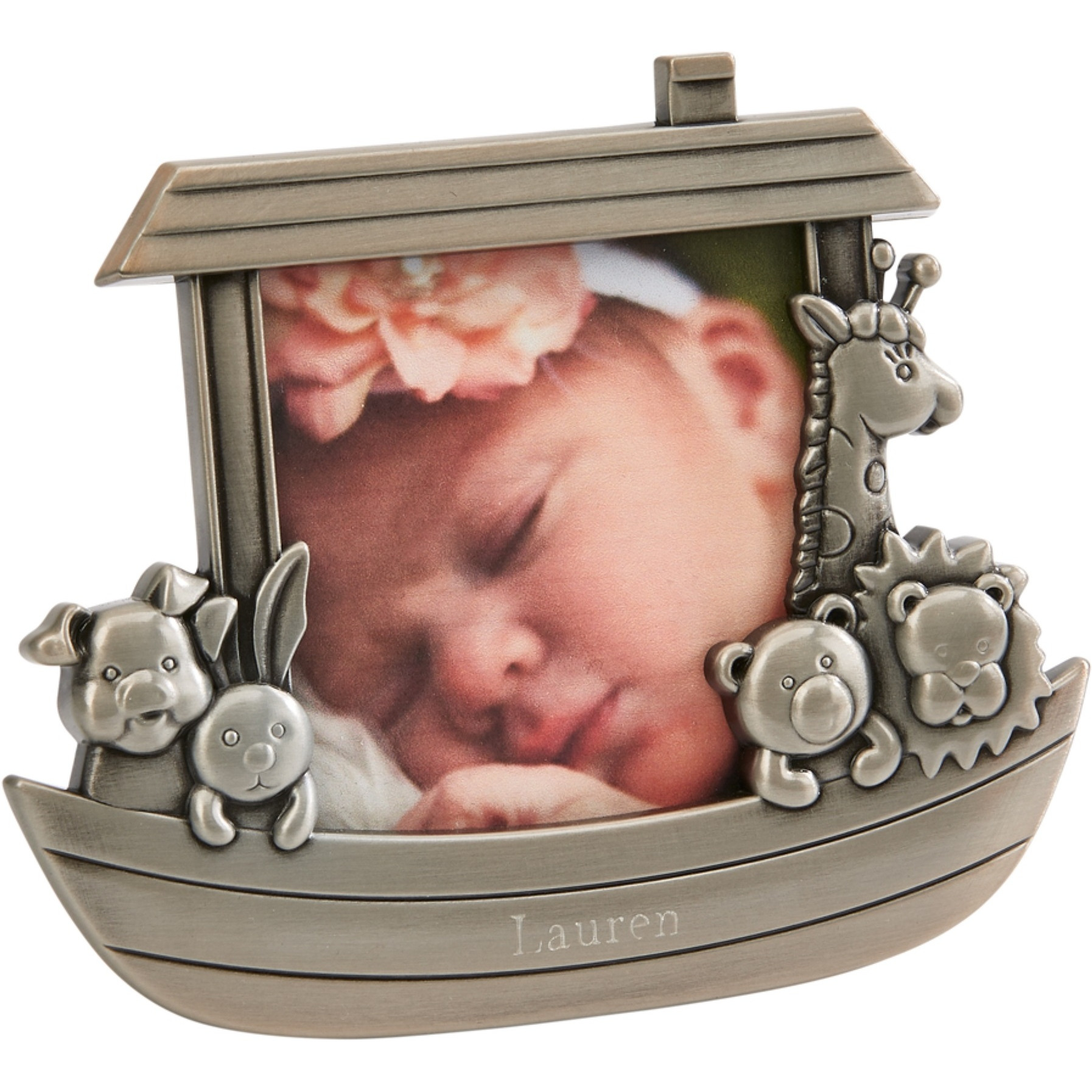 Noah's Ark 3X3 Photo Frame, Pewter Finish