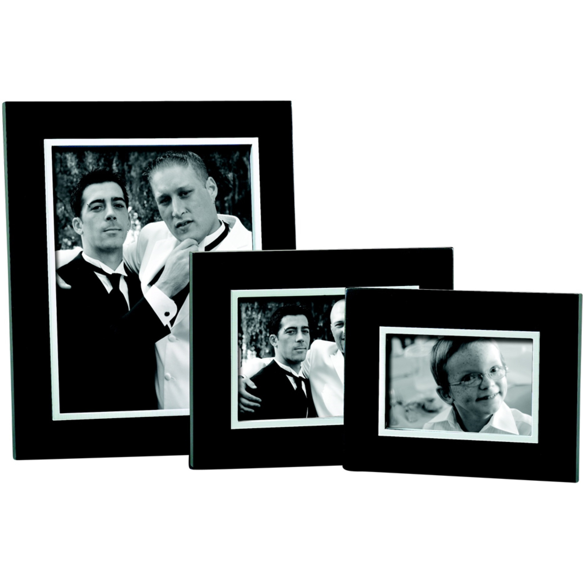 &quotEbony" Frame Holds 5" X 7" Photo with Silver