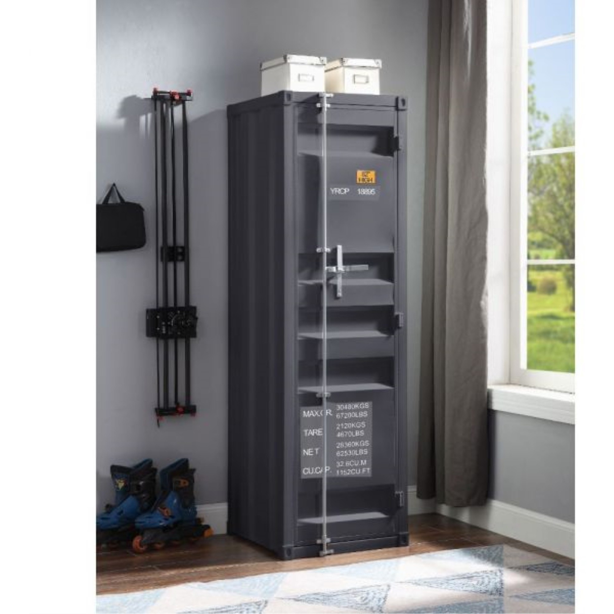 35926 Wardrobe (Single Door) - Gunmetal