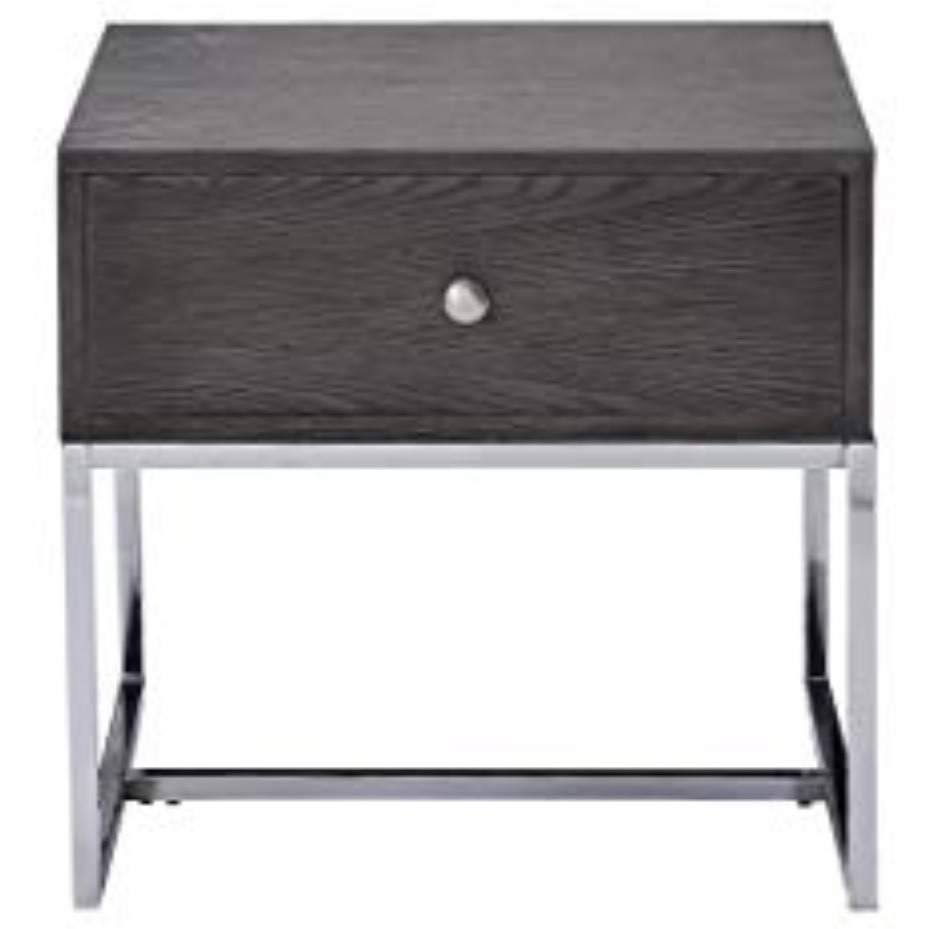 81172 End Table - Gray Oak & Chrome