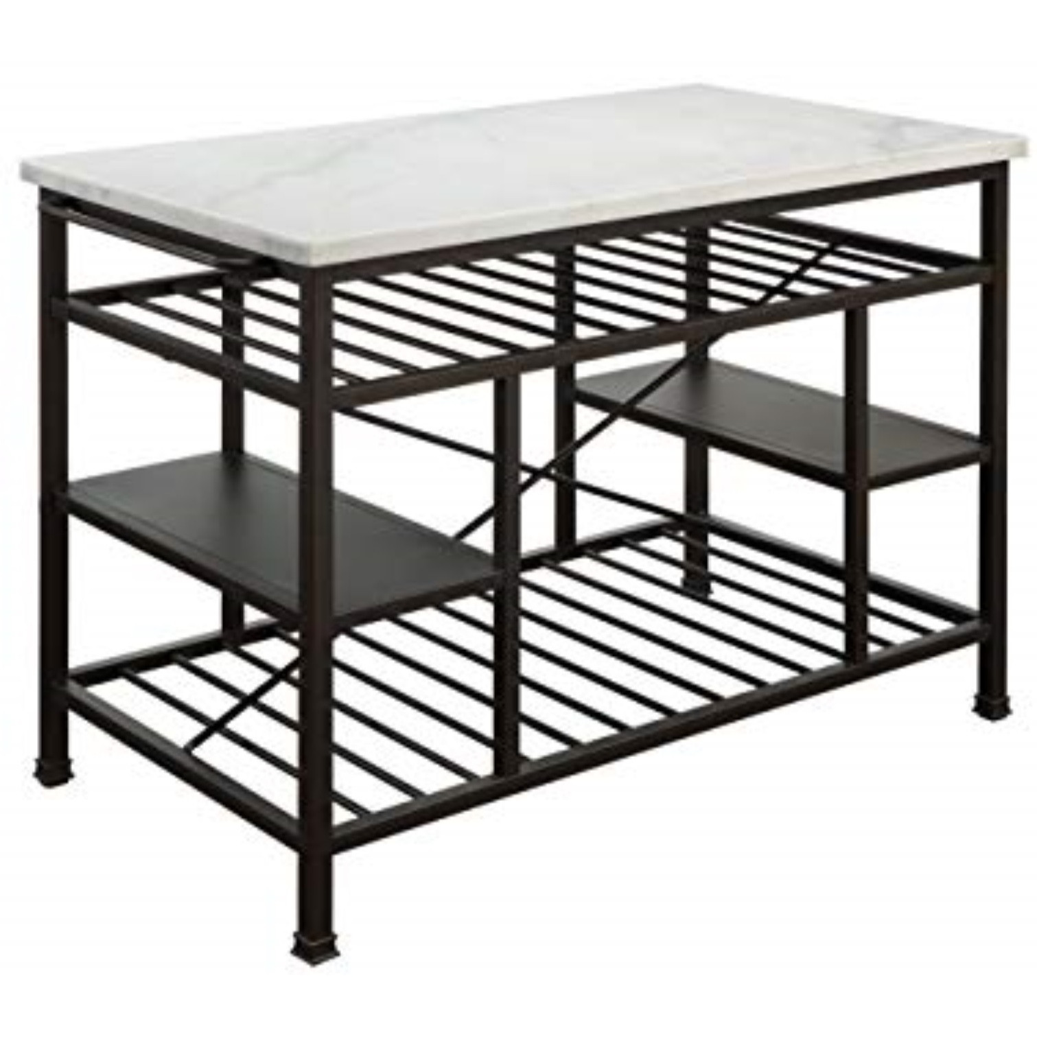 98400 Kitchen Island (Counter) - Marble & Gunmetal