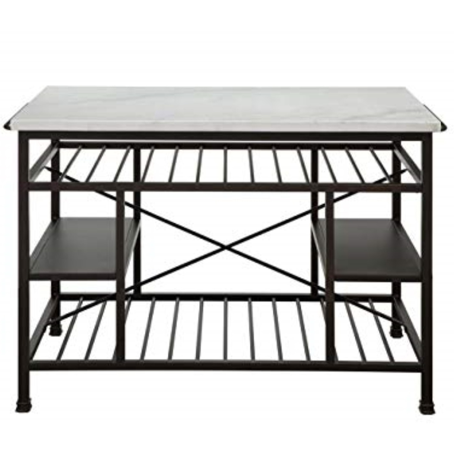 98400 Kitchen Island (Counter) - Marble & Gunmetal