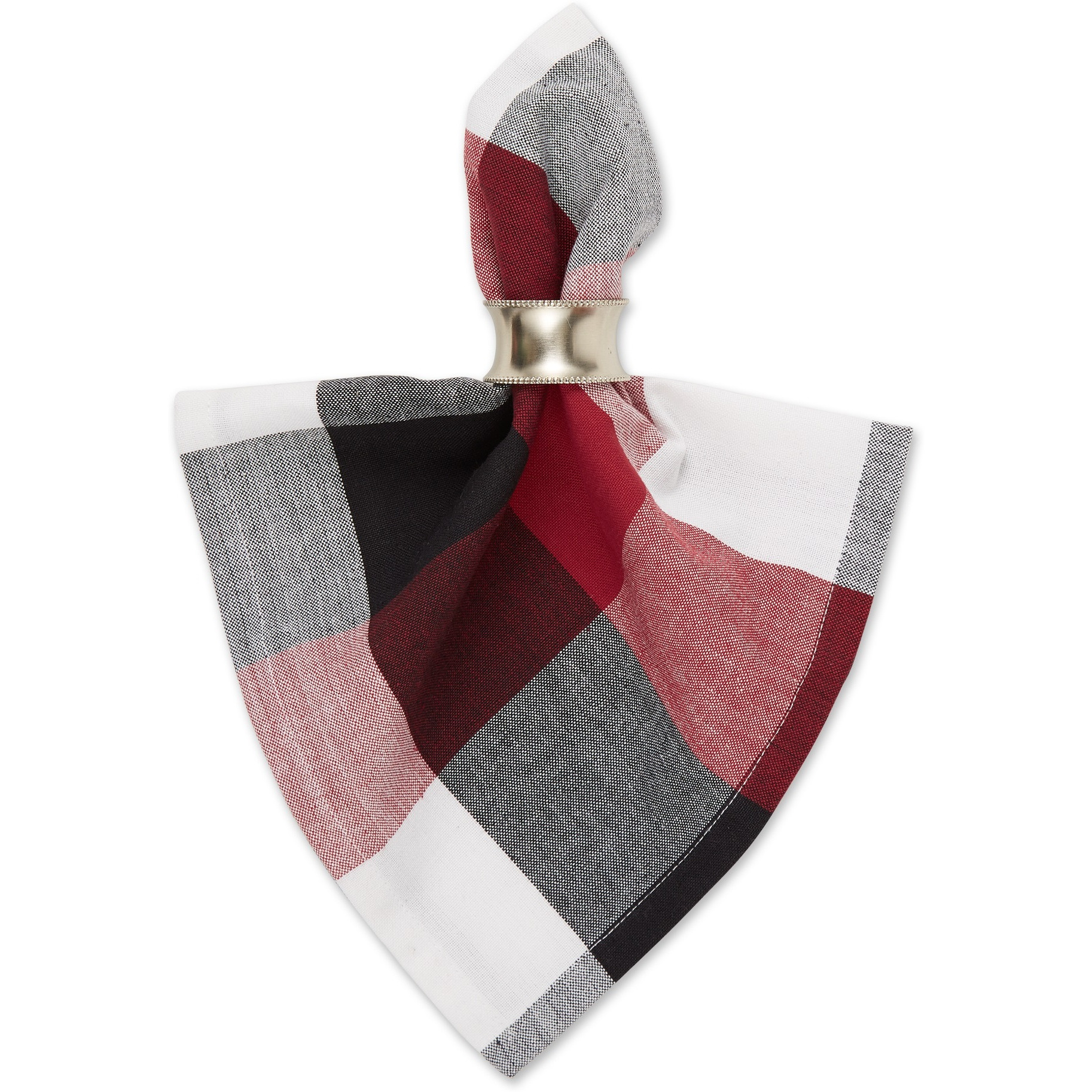 DII Cardinal Red Tri Color Check Napkin (Set of 6)