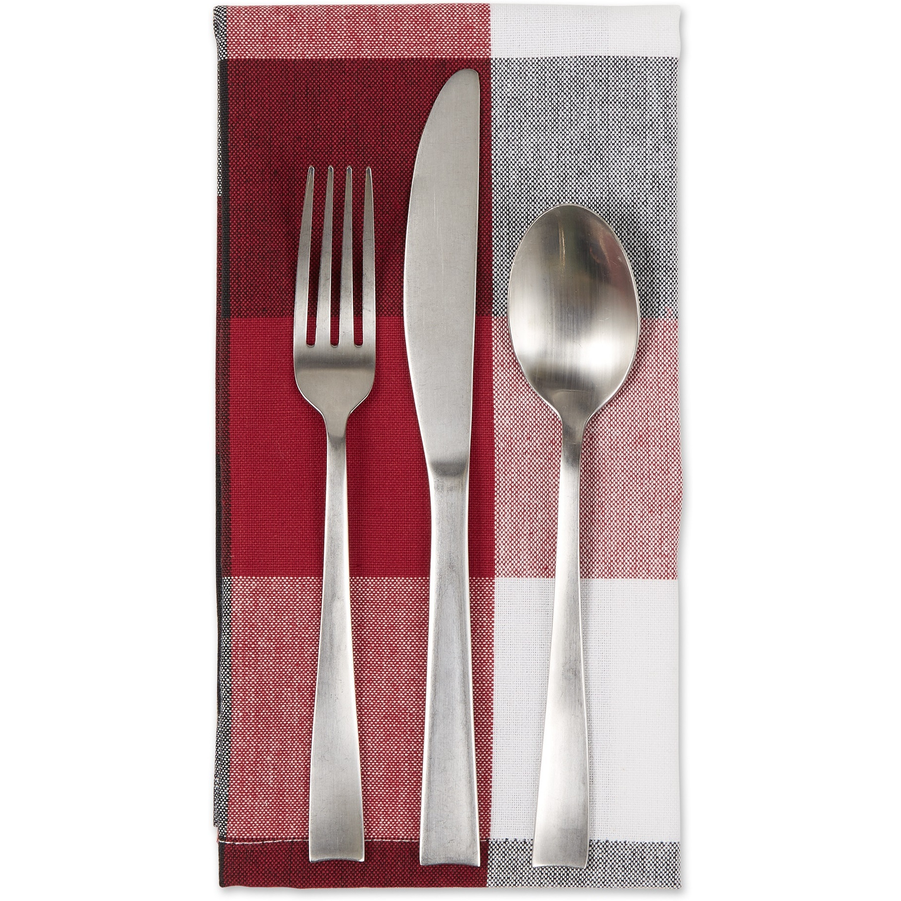 DII Cardinal Red Tri Color Check Napkin (Set of 6)